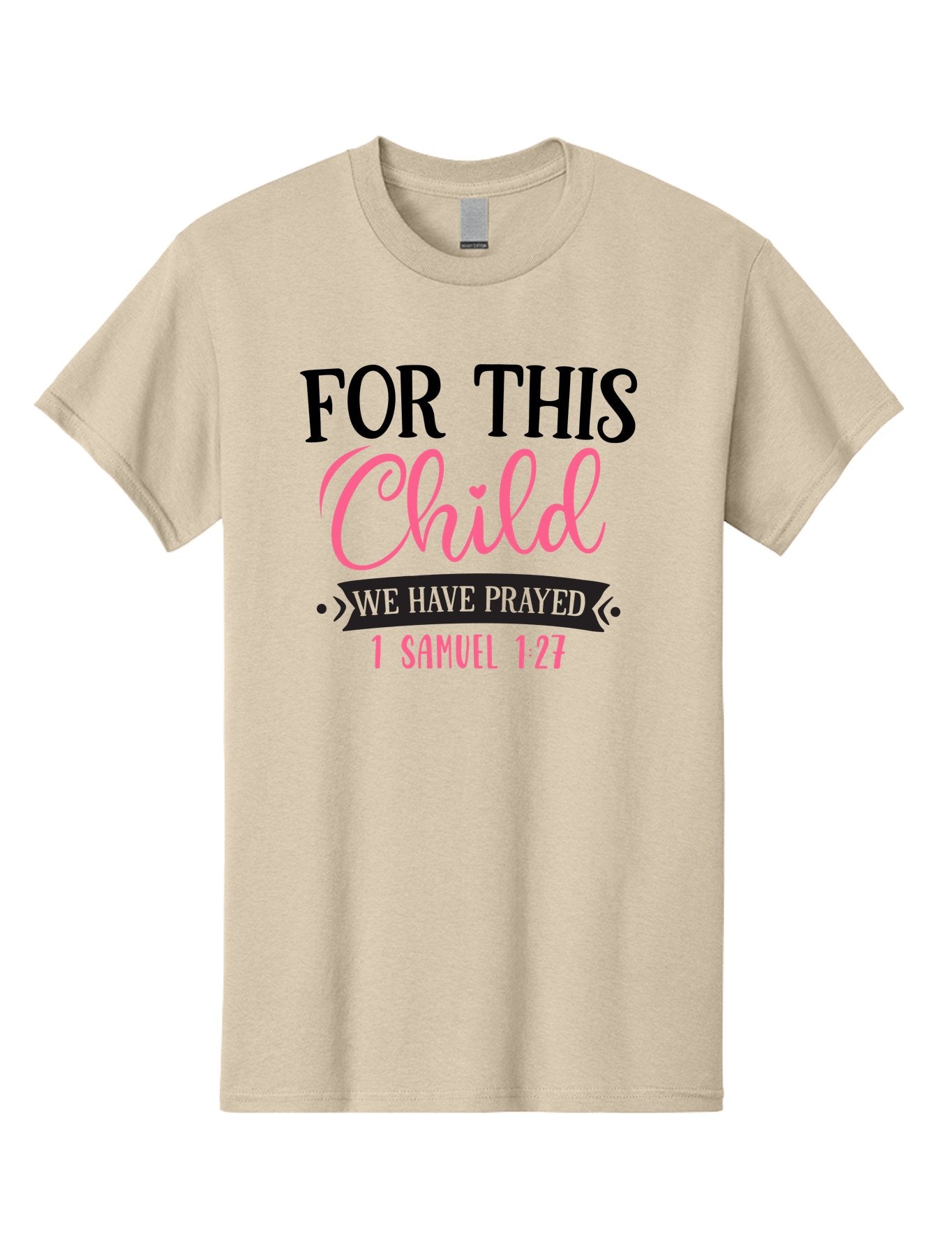 For-This-Child-We-Have-Prayed Men'S Graphic Tee, 100% Cotton, Comfortable Casual Summer Wear, Machine Washable, Inspirational Quote, Bible Verse, 1 Samuel 1:27, Child'S Blessing, Prayer For Kids, Faith-Based Message, Scripture For Parents, Aad397 6