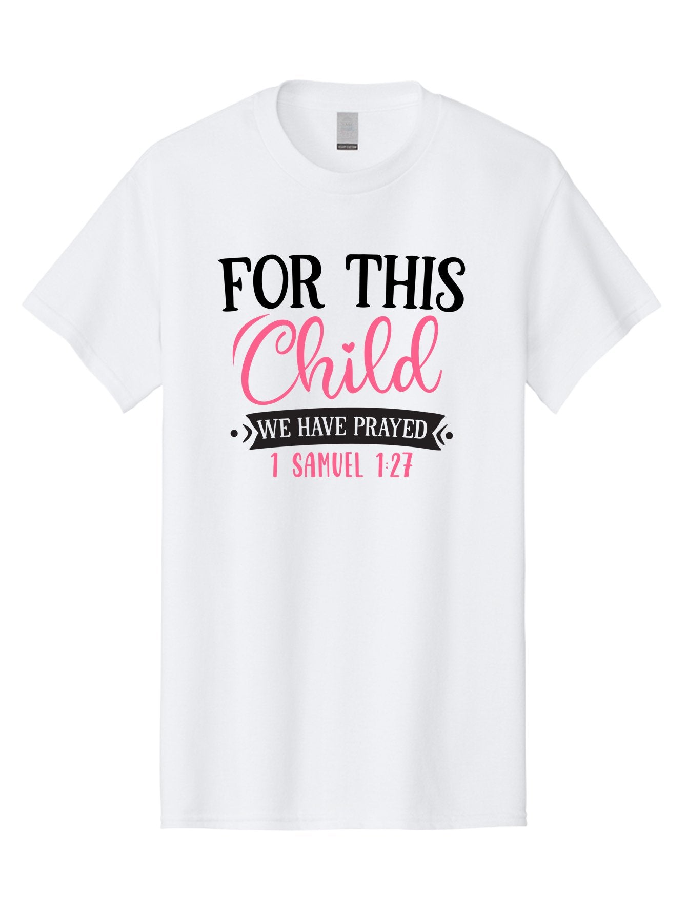 For-This-Child-We-Have-Prayed Men'S Graphic Tee, 100% Cotton, Comfortable Casual Summer Wear, Machine Washable, Inspirational Quote, Bible Verse, 1 Samuel 1:27, Child'S Blessing, Prayer For Kids, Faith-Based Message, Scripture For Parents, Aad397 3