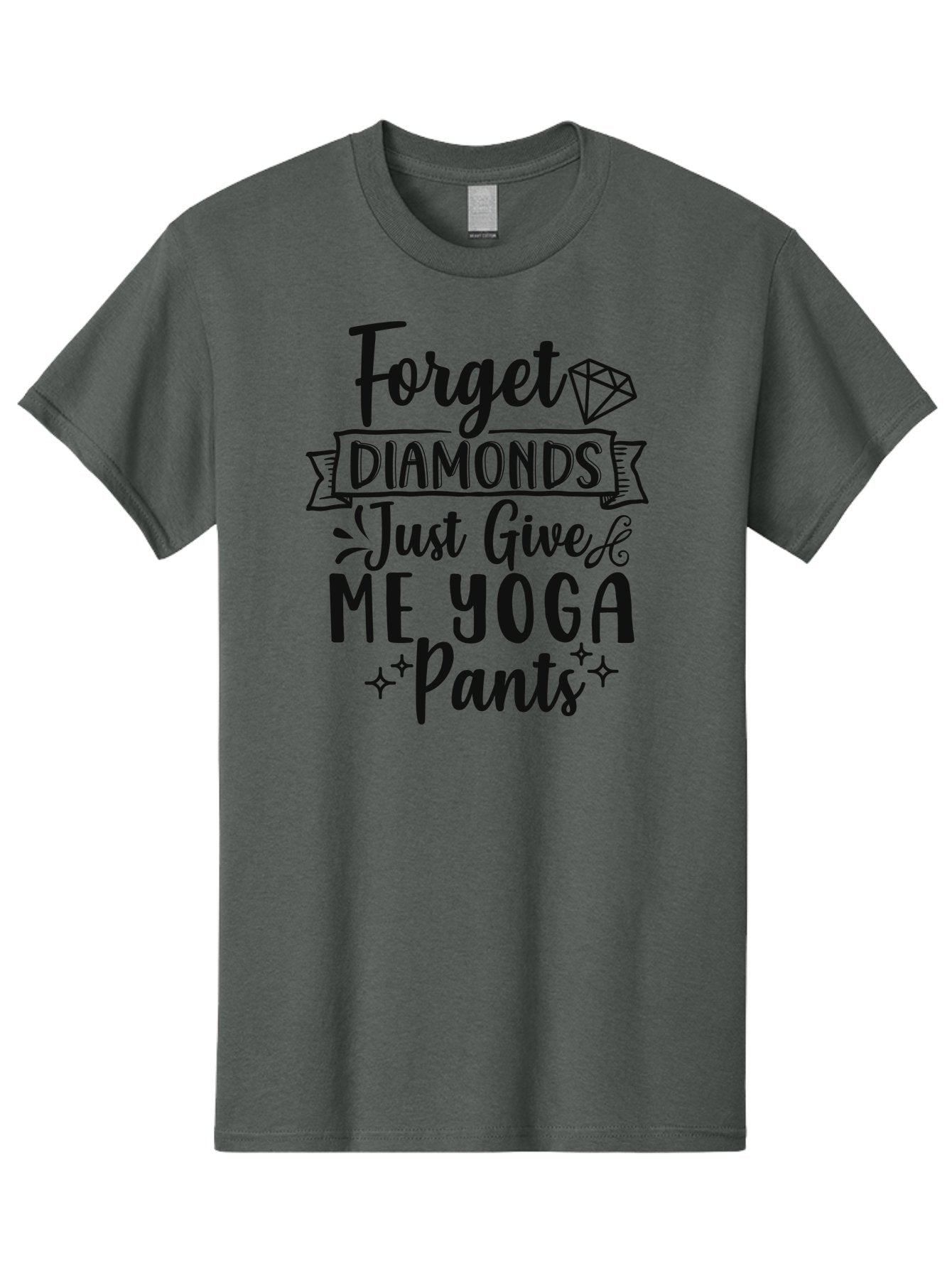 Forget-Diamonds-Just-Give-Me-Yoga-Pants Men'S Graphic Tee, 100% Cotton, Comfortable Casual Summer Wear, Machine Washable, Funny Yoga Quotes, Yoga Pants Obsession, Fitness Humor, Workout Fashion, Diamond Alternatives, Yoga Love, Aad398 8