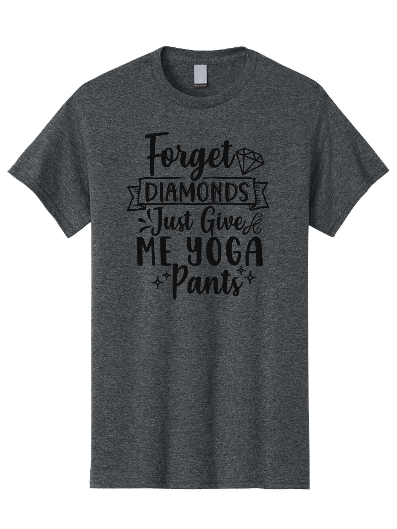 Forget-Diamonds-Just-Give-Me-Yoga-Pants Men'S Graphic Tee, 100% Cotton, Comfortable Casual Summer Wear, Machine Washable, Funny Yoga Quotes, Yoga Pants Obsession, Fitness Humor, Workout Fashion, Diamond Alternatives, Yoga Love, Aad398 5