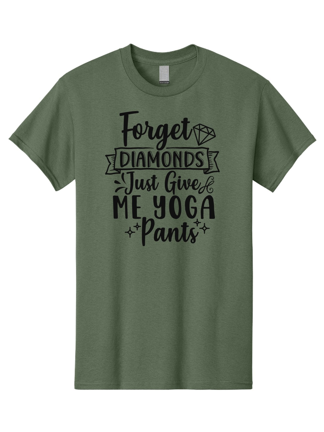 Forget-Diamonds-Just-Give-Me-Yoga-Pants Men'S Graphic Tee, 100% Cotton, Comfortable Casual Summer Wear, Machine Washable, Funny Yoga Quotes, Yoga Pants Obsession, Fitness Humor, Workout Fashion, Diamond Alternatives, Yoga Love, Aad398 13