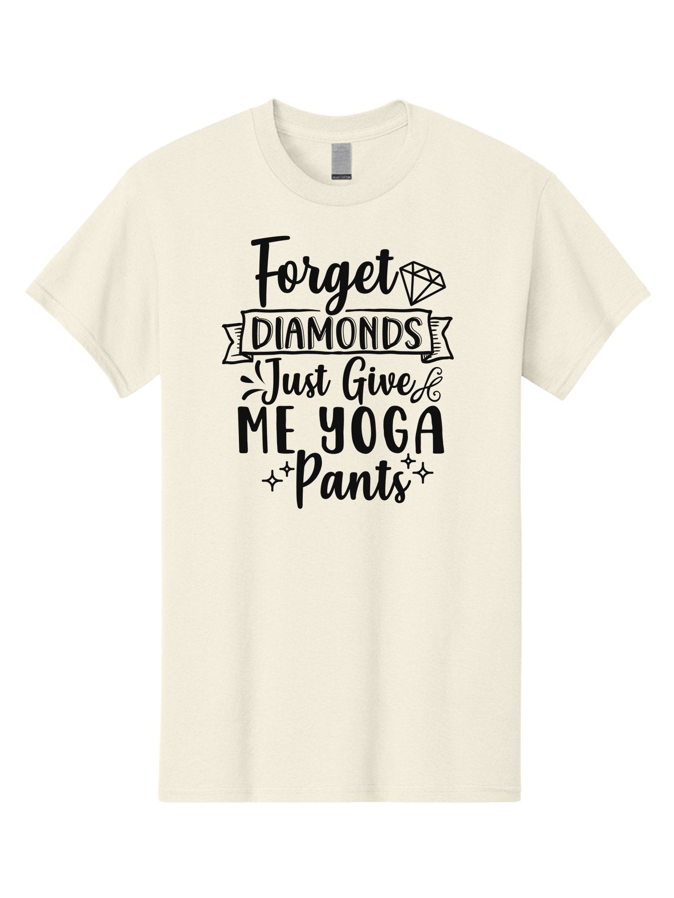 Forget-Diamonds-Just-Give-Me-Yoga-Pants Men'S Graphic Tee, 100% Cotton, Comfortable Casual Summer Wear, Machine Washable, Funny Yoga Quotes, Yoga Pants Obsession, Fitness Humor, Workout Fashion, Diamond Alternatives, Yoga Love, Aad398