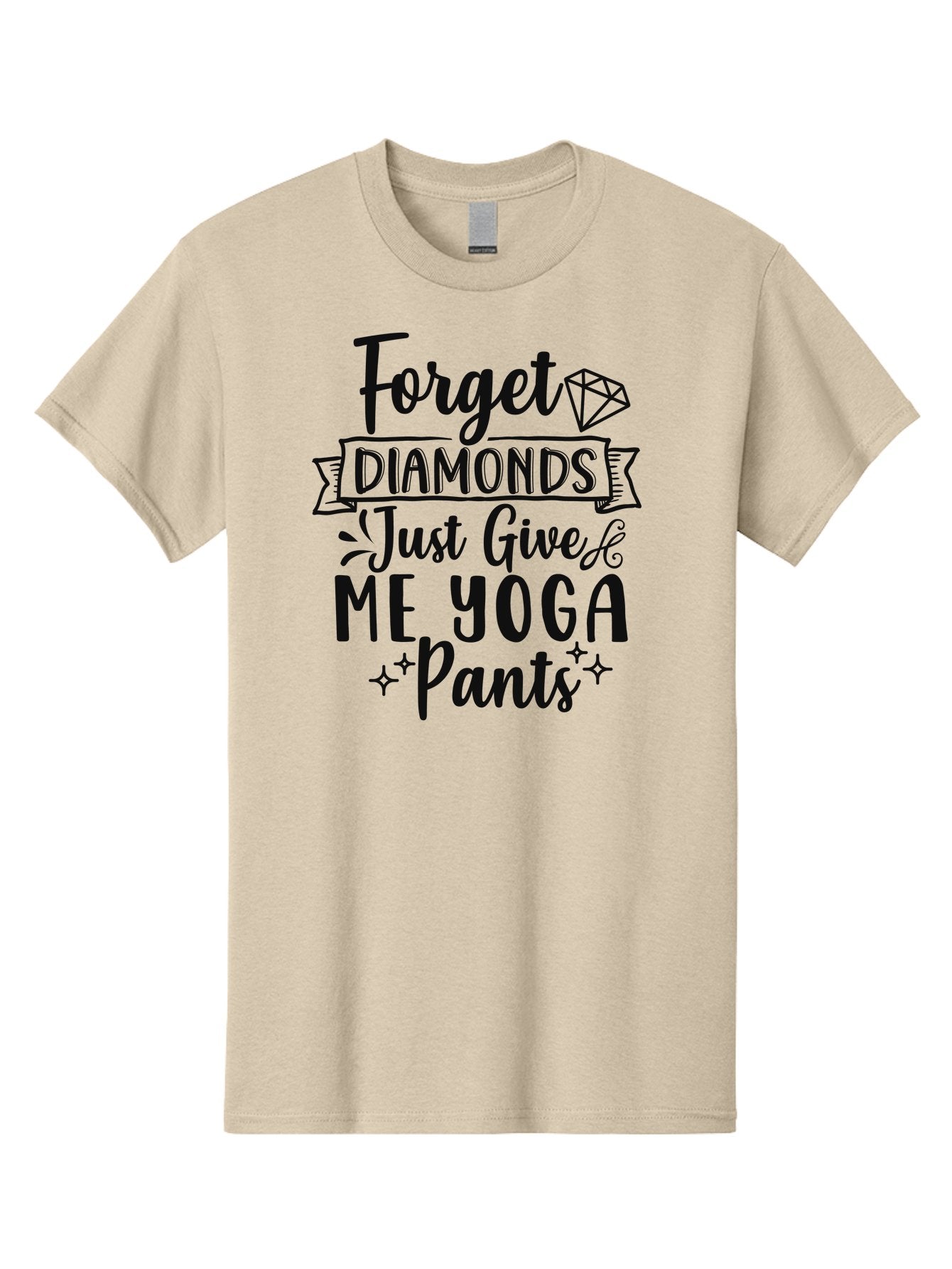 Forget-Diamonds-Just-Give-Me-Yoga-Pants Men'S Graphic Tee, 100% Cotton, Comfortable Casual Summer Wear, Machine Washable, Funny Yoga Quotes, Yoga Pants Obsession, Fitness Humor, Workout Fashion, Diamond Alternatives, Yoga Love, Aad398 9