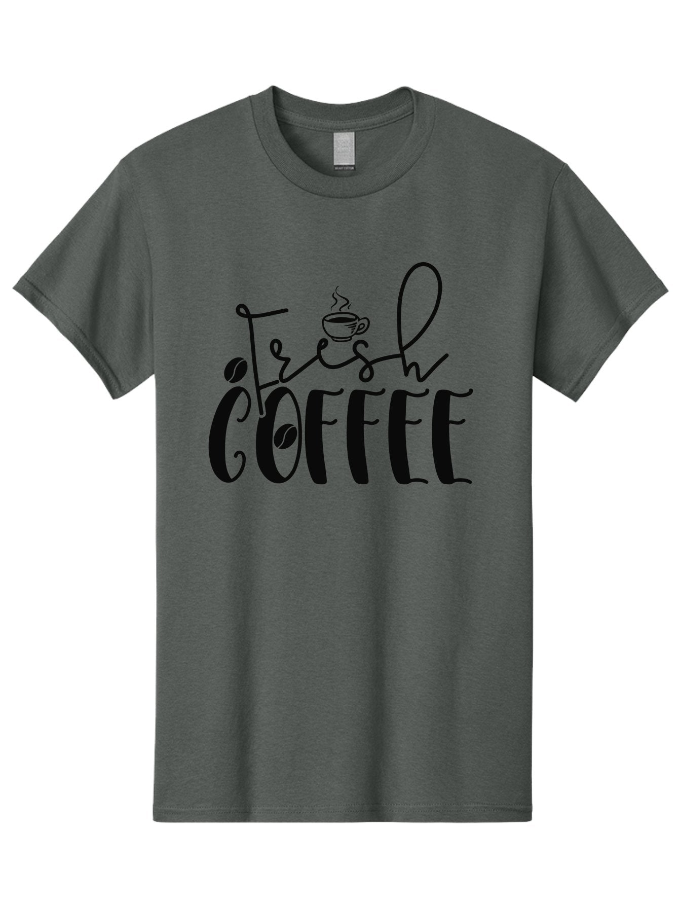 Fresh-Coffee Men'S Graphic Tee, 100% Cotton, Comfortable Casual Summer Wear, Machine Washable, Fresh Coffee, Coffee Beans, Steaming Hot Coffee, Morning Coffee, Coffee Lover, Coffee Shop Sign, Coffee Advertisement, Gourmet Coffee, Aad399