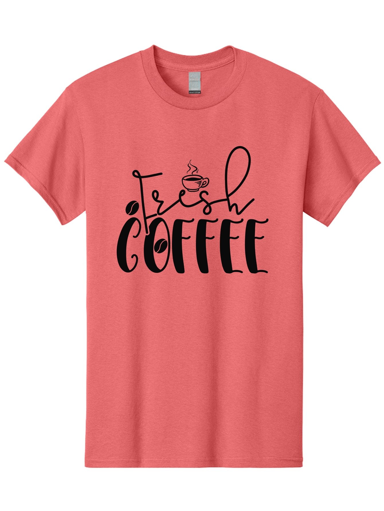 Fresh-Coffee Men'S Graphic Tee, 100% Cotton, Comfortable Casual Summer Wear, Machine Washable, Fresh Coffee, Coffee Beans, Steaming Hot Coffee, Morning Coffee, Coffee Lover, Coffee Shop Sign, Coffee Advertisement, Gourmet Coffee, Aad399 13