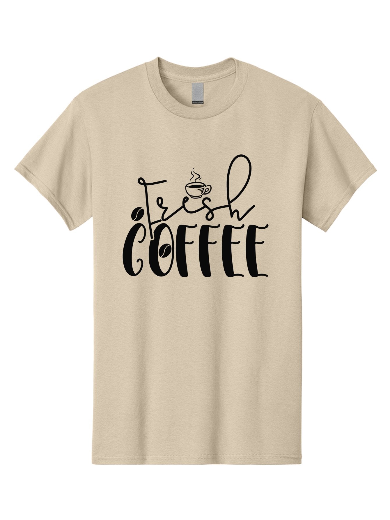Fresh-Coffee Men'S Graphic Tee, 100% Cotton, Comfortable Casual Summer Wear, Machine Washable, Fresh Coffee, Coffee Beans, Steaming Hot Coffee, Morning Coffee, Coffee Lover, Coffee Shop Sign, Coffee Advertisement, Gourmet Coffee, Aad399