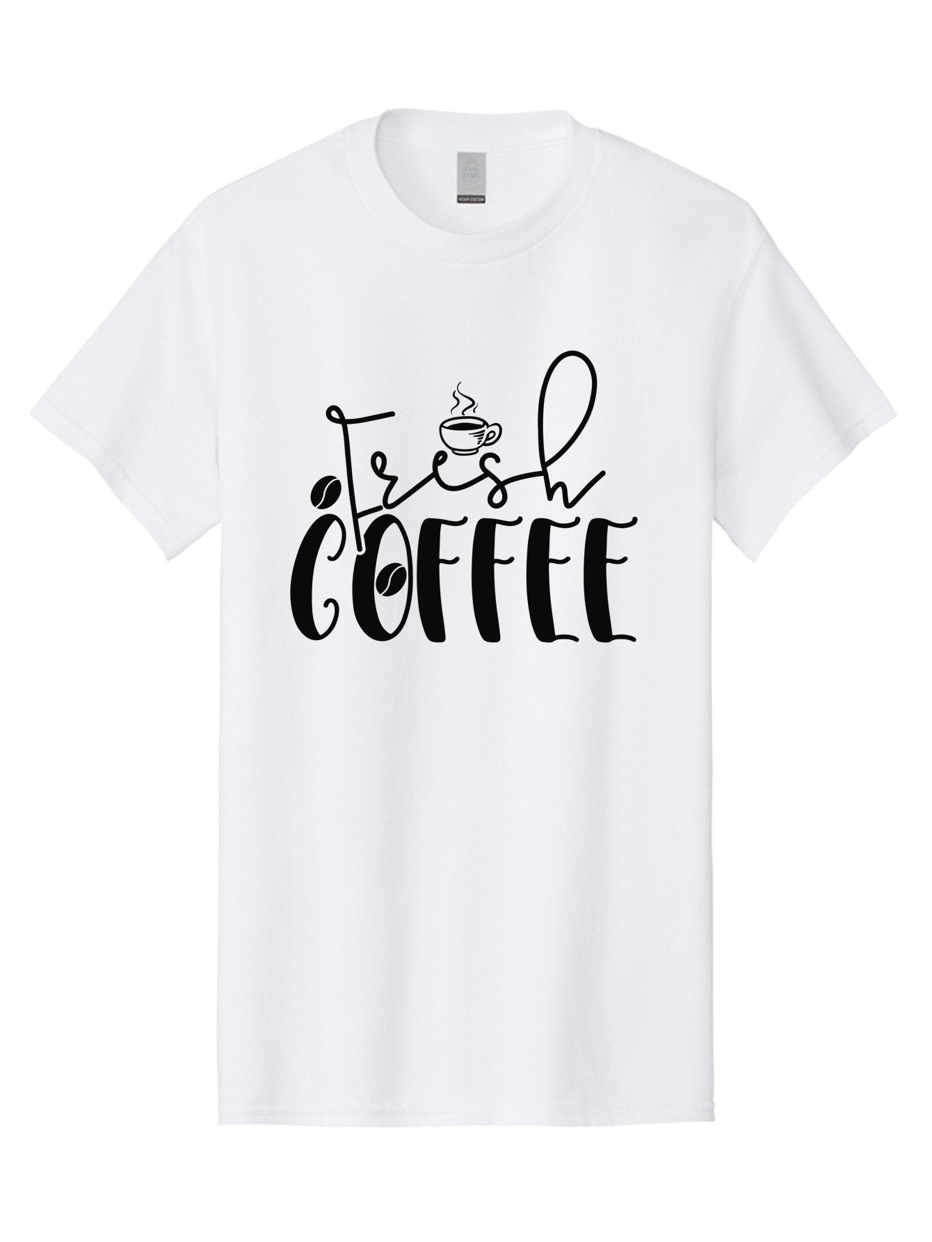 Fresh-Coffee Men'S Graphic Tee, 100% Cotton, Comfortable Casual Summer Wear, Machine Washable, Fresh Coffee, Coffee Beans, Steaming Hot Coffee, Morning Coffee, Coffee Lover, Coffee Shop Sign, Coffee Advertisement, Gourmet Coffee, Aad399 15