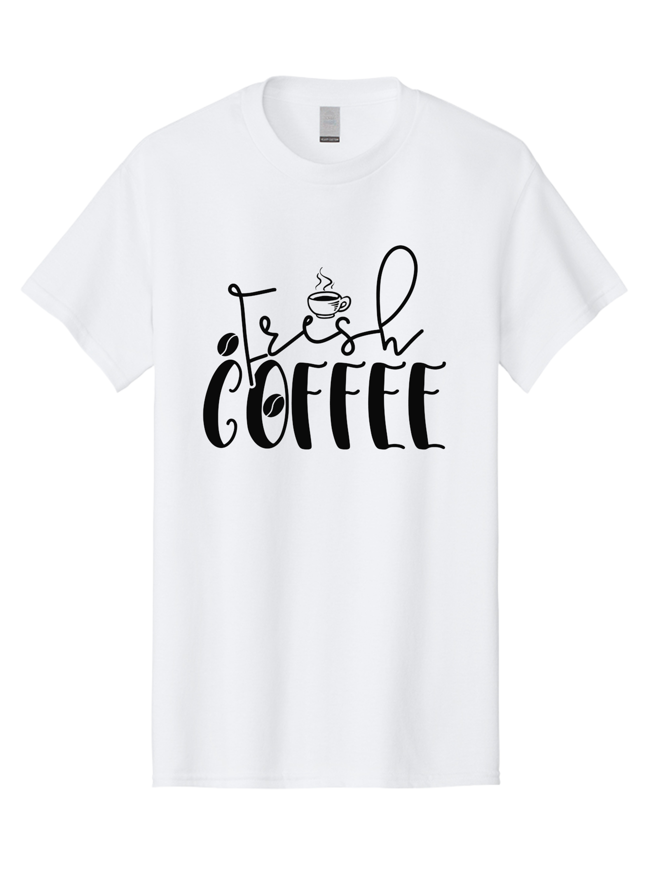 Fresh-Coffee Men'S Graphic Tee, 100% Cotton, Comfortable Casual Summer Wear, Machine Washable, Fresh Coffee, Coffee Beans, Steaming Hot Coffee, Morning Coffee, Coffee Lover, Coffee Shop Sign, Coffee Advertisement, Gourmet Coffee, Aad399