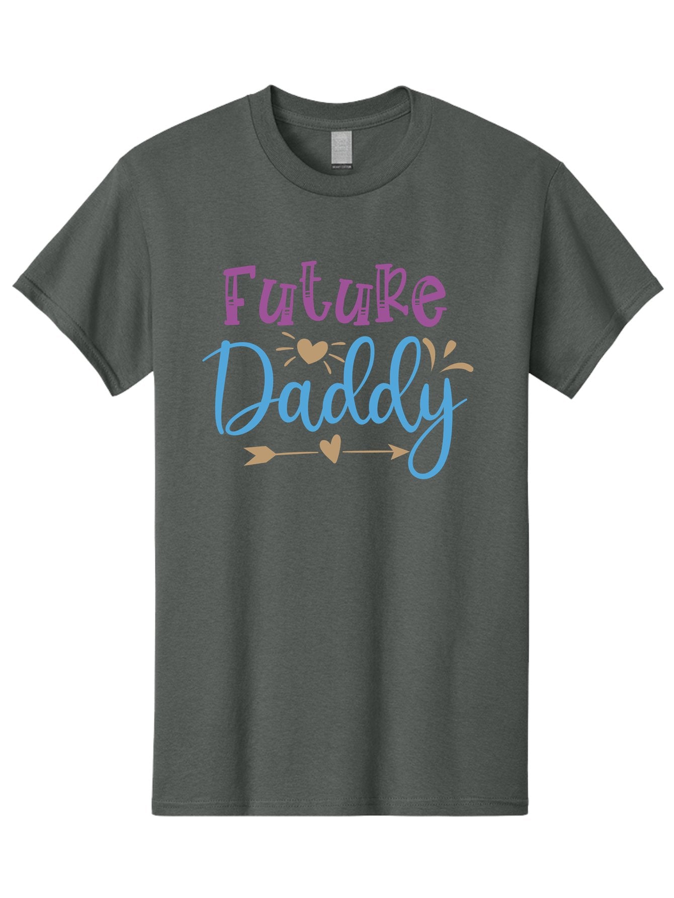 Future-Daddy Men'S Graphic Tee, 100% Cotton, Comfortable Casual Summer Wear, Machine Washable, Future Daddy, Daddy To Be, Baby On Board, Expecting Father, New Dad, Fatherhood, Baby Announcement, Heartwarming Design, Arrow And Heart Symbol, Aad402