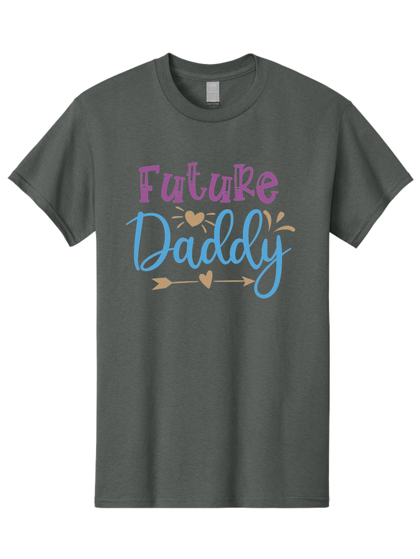 Future-Daddy Men'S Graphic Tee, 100% Cotton, Comfortable Casual Summer Wear, Machine Washable, Future Daddy, Daddy To Be, Baby On Board, Expecting Father, New Dad, Fatherhood, Baby Announcement, Heartwarming Design, Arrow And Heart Symbol, Aad402 19