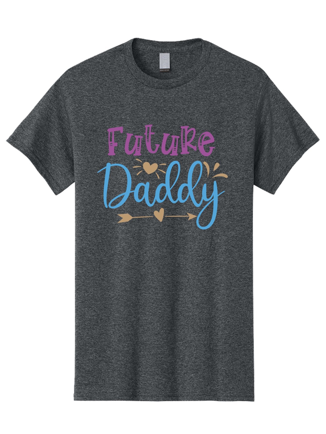 Future-Daddy Men'S Graphic Tee, 100% Cotton, Comfortable Casual Summer Wear, Machine Washable, Future Daddy, Daddy To Be, Baby On Board, Expecting Father, New Dad, Fatherhood, Baby Announcement, Heartwarming Design, Arrow And Heart Symbol, Aad402 10