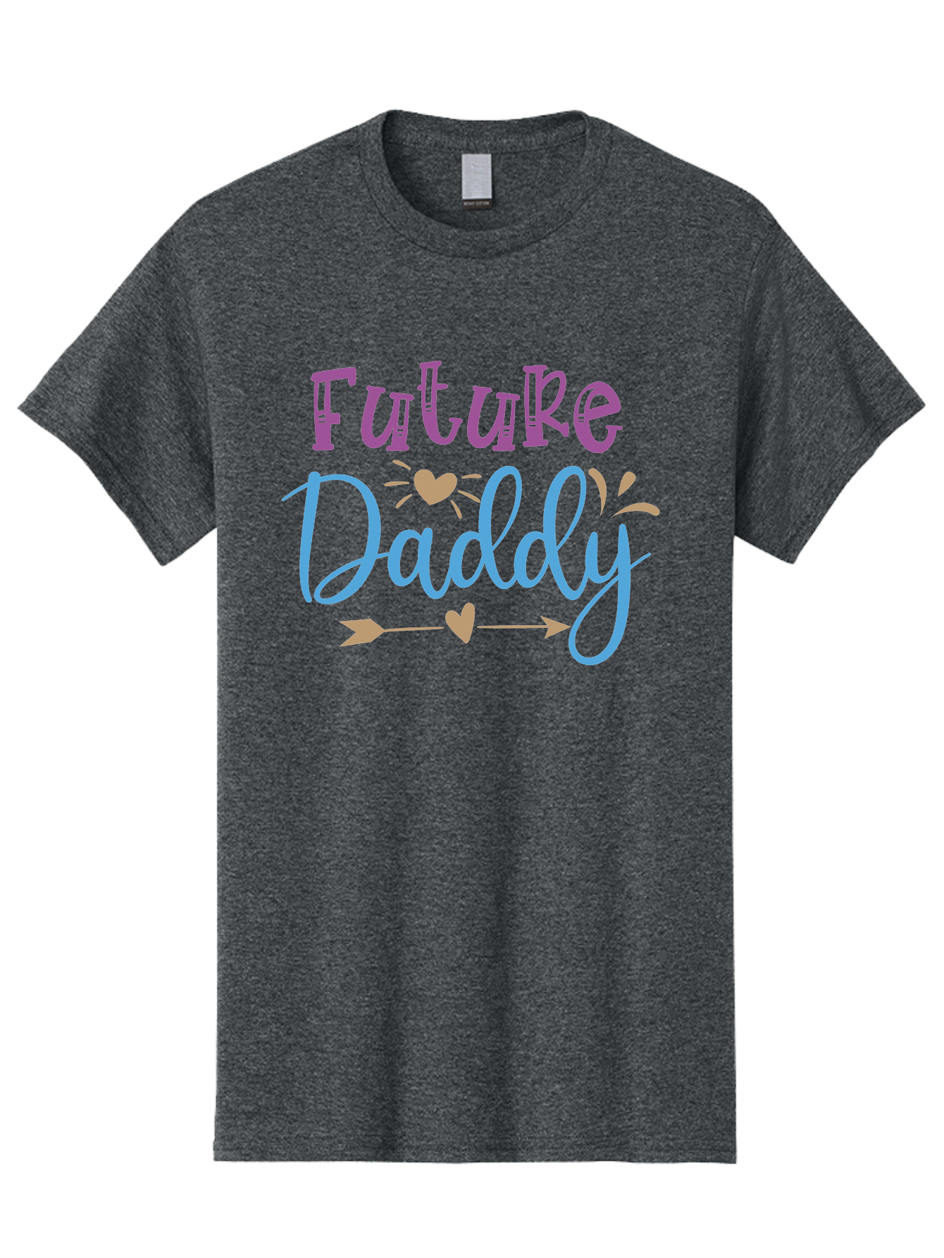 Future-Daddy Men'S Graphic Tee, 100% Cotton, Comfortable Casual Summer Wear, Machine Washable, Future Daddy, Daddy To Be, Baby On Board, Expecting Father, New Dad, Fatherhood, Baby Announcement, Heartwarming Design, Arrow And Heart Symbol, Aad402 27