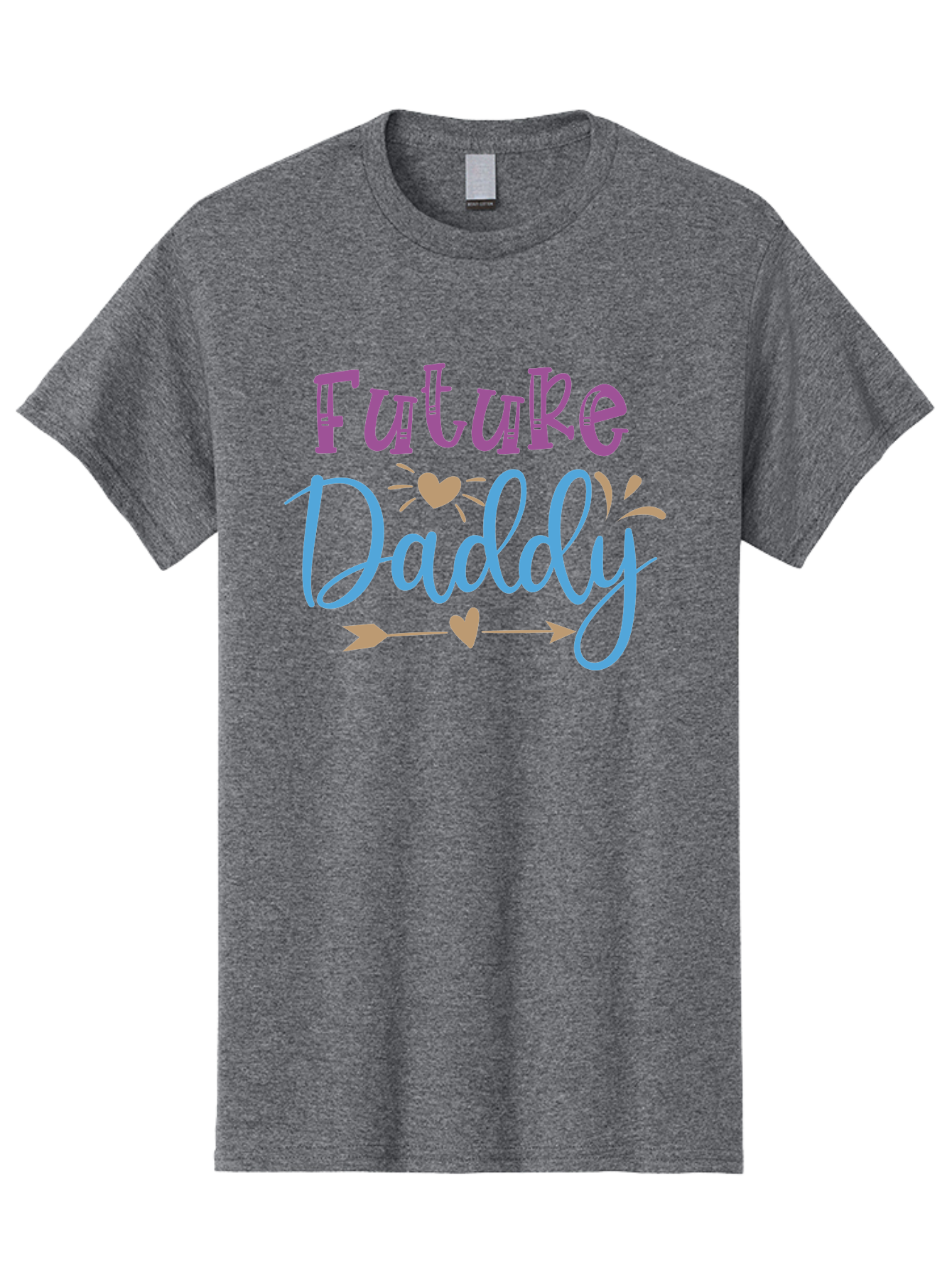 Future-Daddy Men'S Graphic Tee, 100% Cotton, Comfortable Casual Summer Wear, Machine Washable, Future Daddy, Daddy To Be, Baby On Board, Expecting Father, New Dad, Fatherhood, Baby Announcement, Heartwarming Design, Arrow And Heart Symbol, Aad402 25