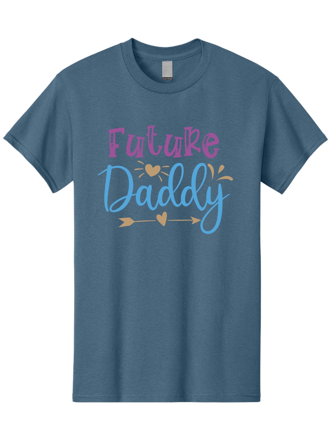 Future-Daddy Men'S Graphic Tee, 100% Cotton, Comfortable Casual Summer Wear, Machine Washable, Future Daddy, Daddy To Be, Baby On Board, Expecting Father, New Dad, Fatherhood, Baby Announcement, Heartwarming Design, Arrow And Heart Symbol, Aad402 5