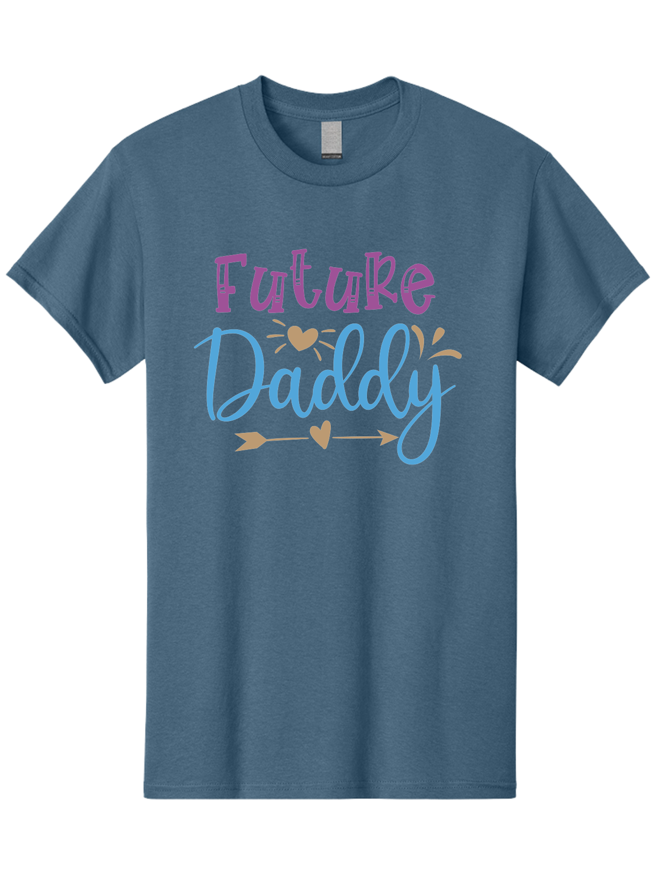 Future-Daddy Men'S Graphic Tee, 100% Cotton, Comfortable Casual Summer Wear, Machine Washable, Future Daddy, Daddy To Be, Baby On Board, Expecting Father, New Dad, Fatherhood, Baby Announcement, Heartwarming Design, Arrow And Heart Symbol, Aad402 15