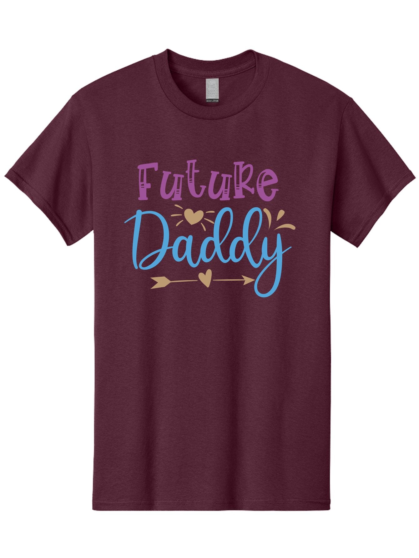 Future-Daddy Men'S Graphic Tee, 100% Cotton, Comfortable Casual Summer Wear, Machine Washable, Future Daddy, Daddy To Be, Baby On Board, Expecting Father, New Dad, Fatherhood, Baby Announcement, Heartwarming Design, Arrow And Heart Symbol, Aad402 12