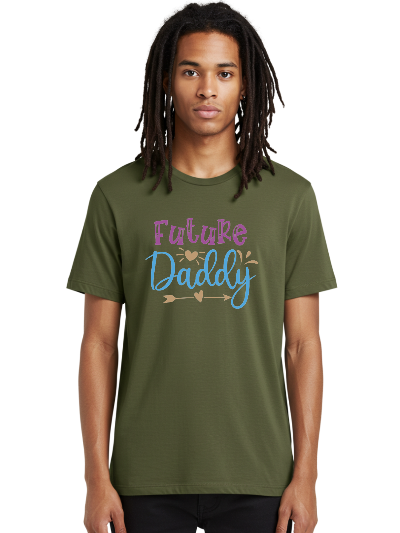 Future-Daddy Men'S Graphic Tee, 100% Cotton, Comfortable Casual Summer Wear, Machine Washable, Future Daddy, Daddy To Be, Baby On Board, Expecting Father, New Dad, Fatherhood, Baby Announcement, Heartwarming Design, Arrow And Heart Symbol, Aad402 8