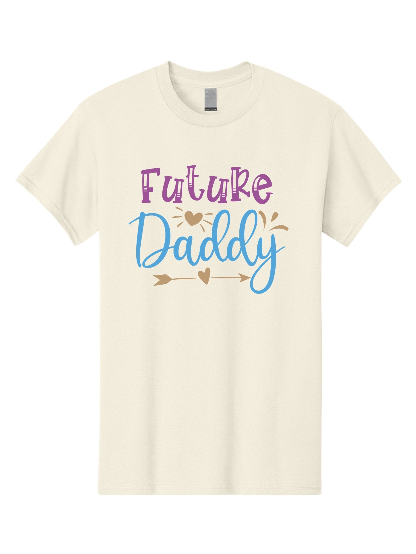 Future-Daddy Men'S Graphic Tee, 100% Cotton, Comfortable Casual Summer Wear, Machine Washable, Future Daddy, Daddy To Be, Baby On Board, Expecting Father, New Dad, Fatherhood, Baby Announcement, Heartwarming Design, Arrow And Heart Symbol, Aad402 15
