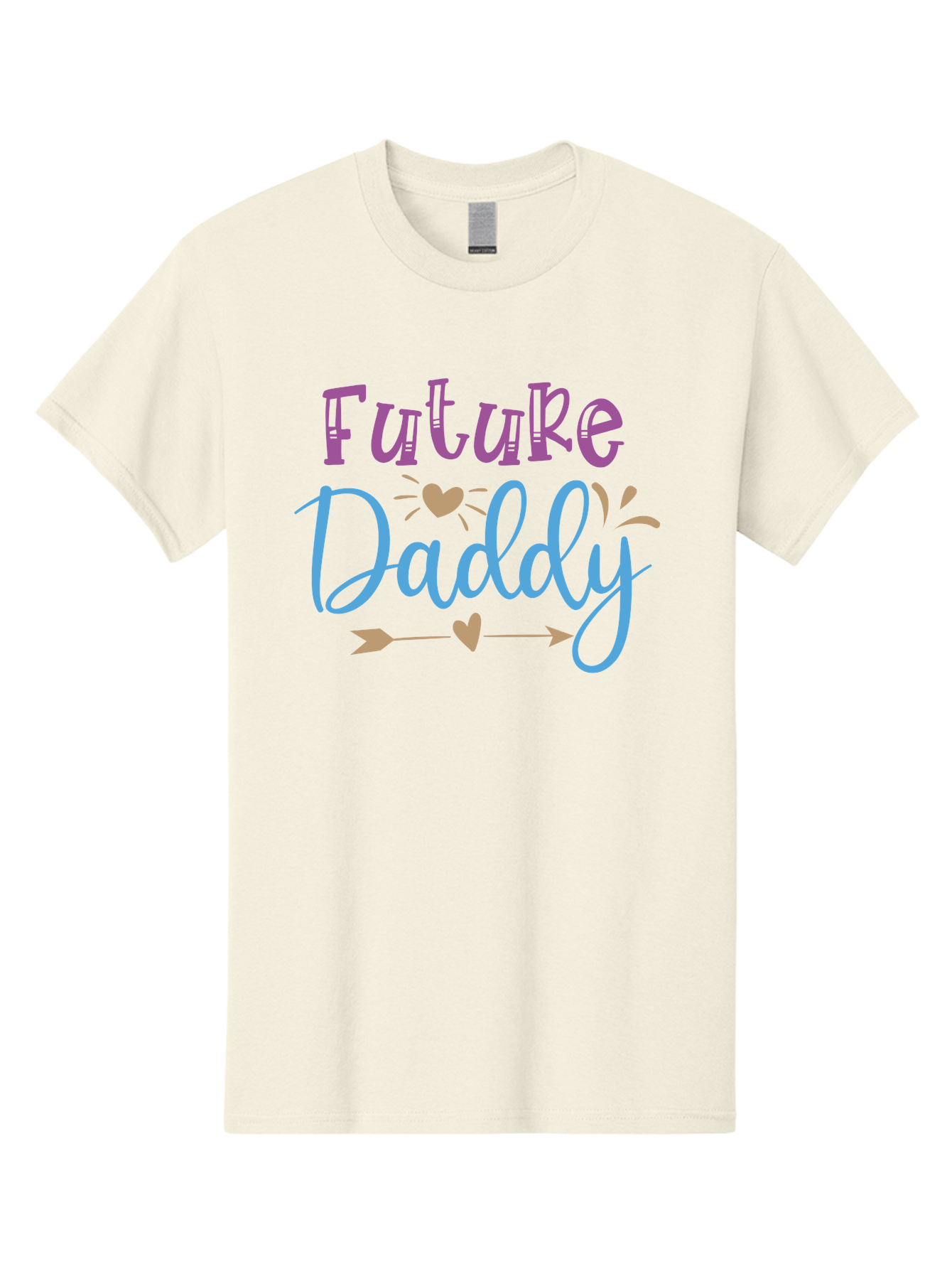 Future-Daddy Men'S Graphic Tee, 100% Cotton, Comfortable Casual Summer Wear, Machine Washable, Future Daddy, Daddy To Be, Baby On Board, Expecting Father, New Dad, Fatherhood, Baby Announcement, Heartwarming Design, Arrow And Heart Symbol, Aad402