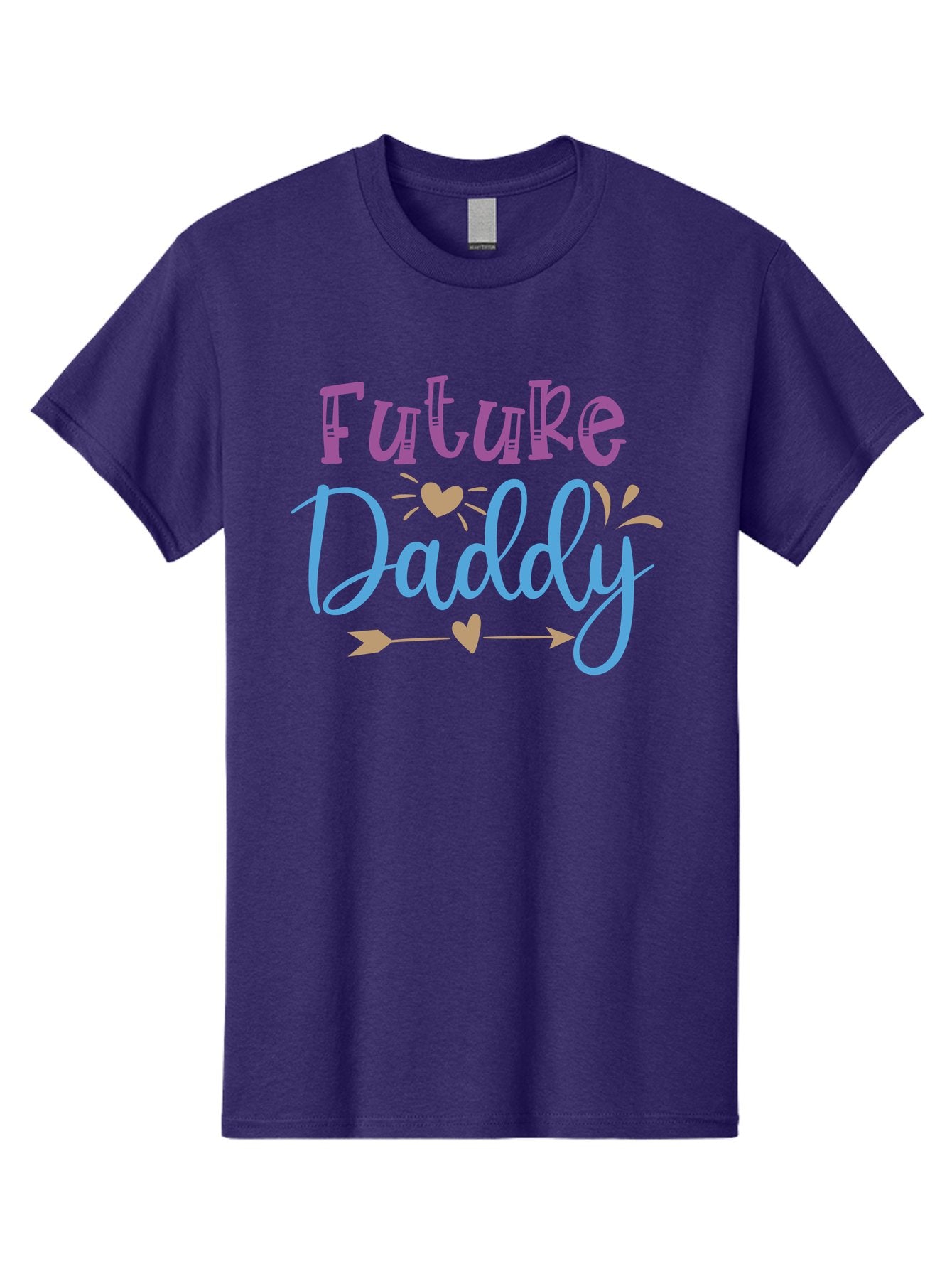 Future-Daddy Men'S Graphic Tee, 100% Cotton, Comfortable Casual Summer Wear, Machine Washable, Future Daddy, Daddy To Be, Baby On Board, Expecting Father, New Dad, Fatherhood, Baby Announcement, Heartwarming Design, Arrow And Heart Symbol, Aad402 13