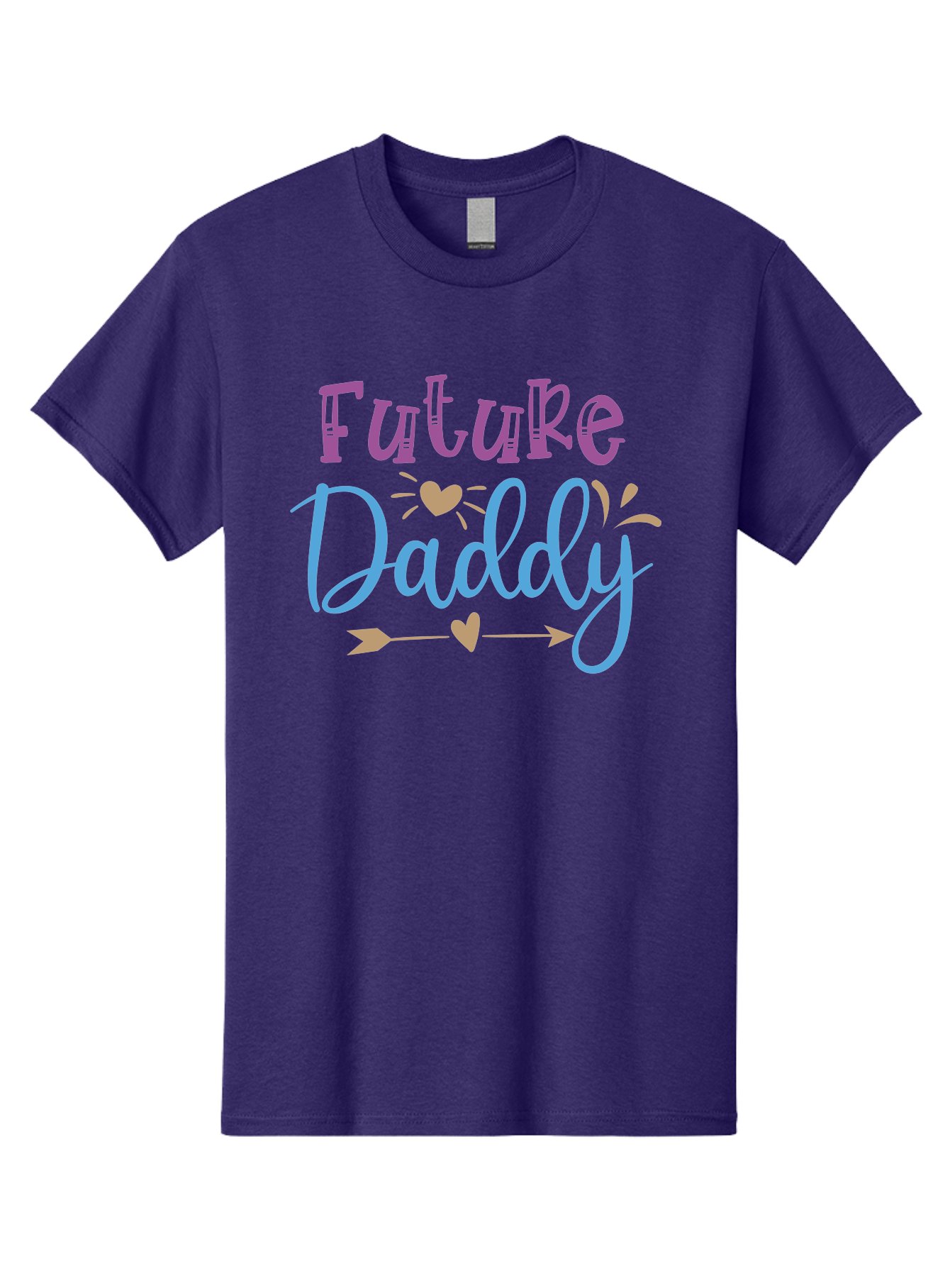 Future-Daddy Men'S Graphic Tee, 100% Cotton, Comfortable Casual Summer Wear, Machine Washable, Future Daddy, Daddy To Be, Baby On Board, Expecting Father, New Dad, Fatherhood, Baby Announcement, Heartwarming Design, Arrow And Heart Symbol, Aad402 29