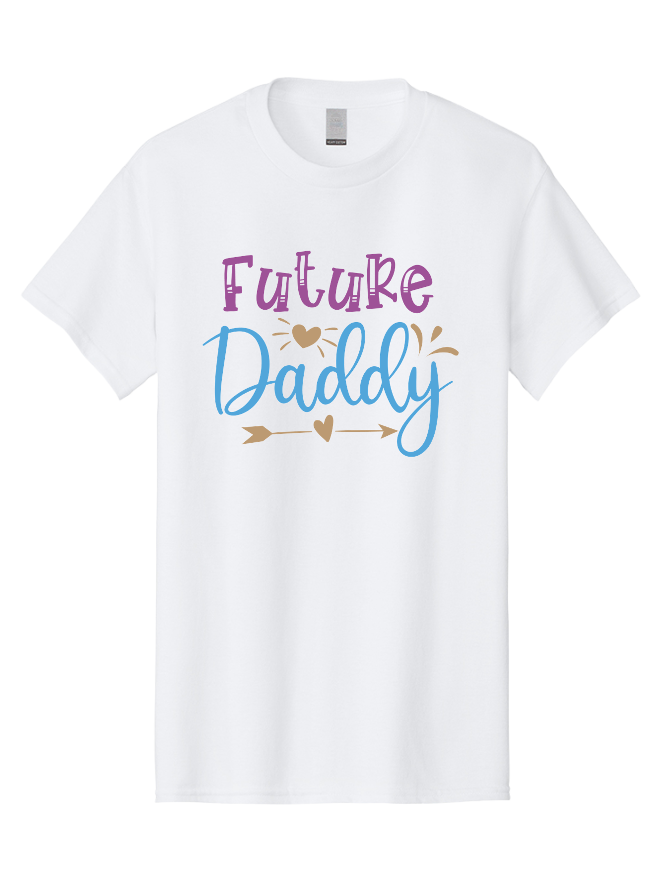 Future-Daddy Men'S Graphic Tee, 100% Cotton, Comfortable Casual Summer Wear, Machine Washable, Future Daddy, Daddy To Be, Baby On Board, Expecting Father, New Dad, Fatherhood, Baby Announcement, Heartwarming Design, Arrow And Heart Symbol, Aad402 11