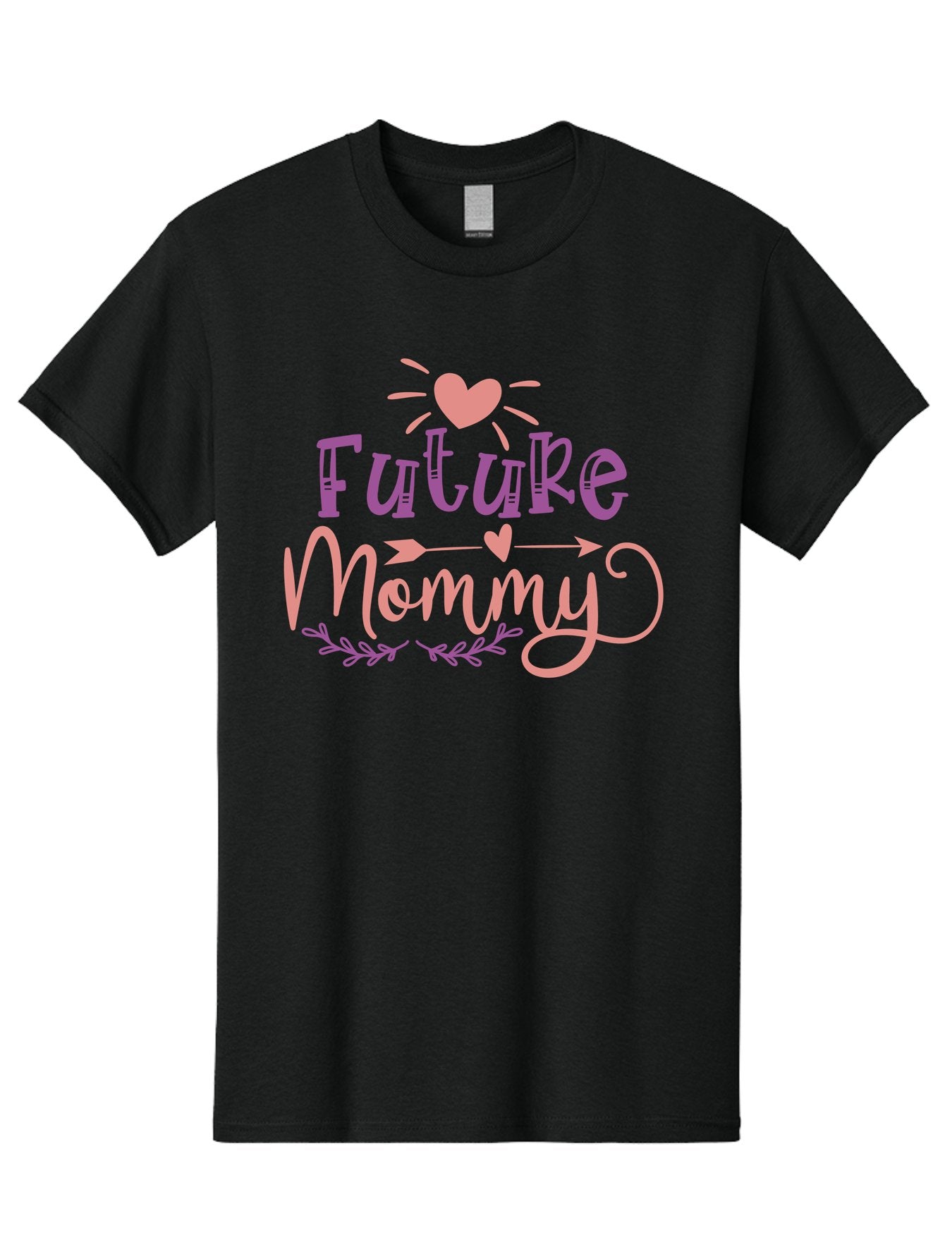 Future-Mommy Men'S Graphic Tee, 100% Cotton, Comfortable Casual Summer Wear, Machine Washable, Future Mommy, Pregnancy Announcement, Baby On Board, New Mom, Heart Design, Arrow Symbol, Floral Wreath, Motherhood, Parenting Journey, Love, Aad403 9