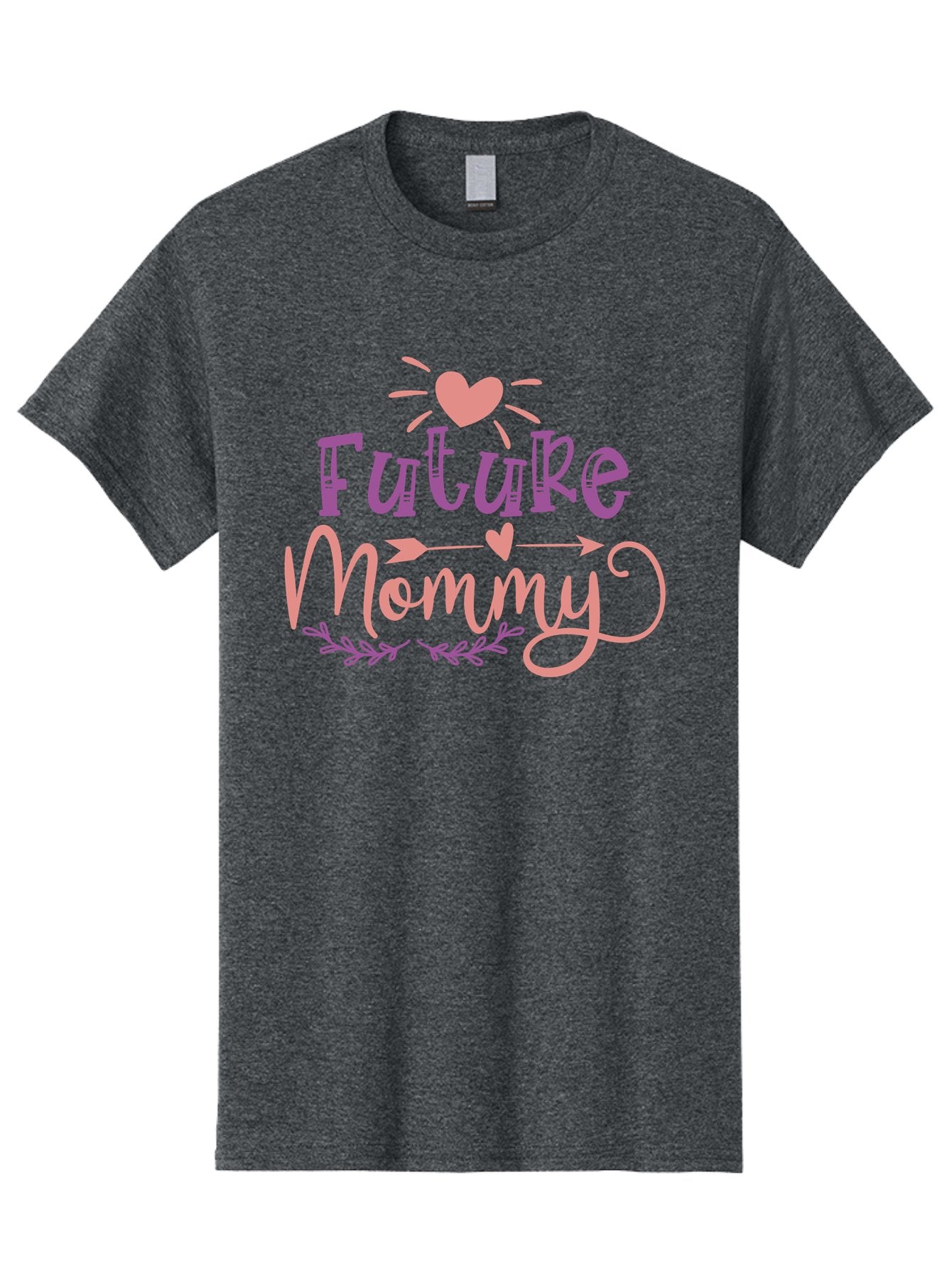 Future-Mommy Men'S Graphic Tee, 100% Cotton, Comfortable Casual Summer Wear, Machine Washable, Future Mommy, Pregnancy Announcement, Baby On Board, New Mom, Heart Design, Arrow Symbol, Floral Wreath, Motherhood, Parenting Journey, Love, Aad403 10