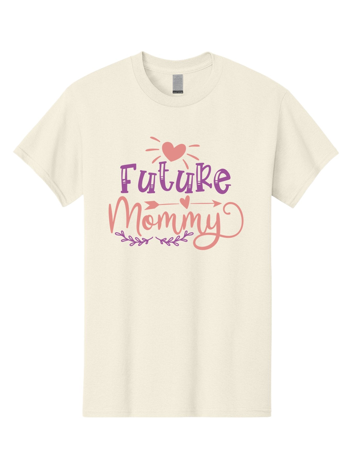Future-Mommy Men'S Graphic Tee, 100% Cotton, Comfortable Casual Summer Wear, Machine Washable, Future Mommy, Pregnancy Announcement, Baby On Board, New Mom, Heart Design, Arrow Symbol, Floral Wreath, Motherhood, Parenting Journey, Love, Aad403 6