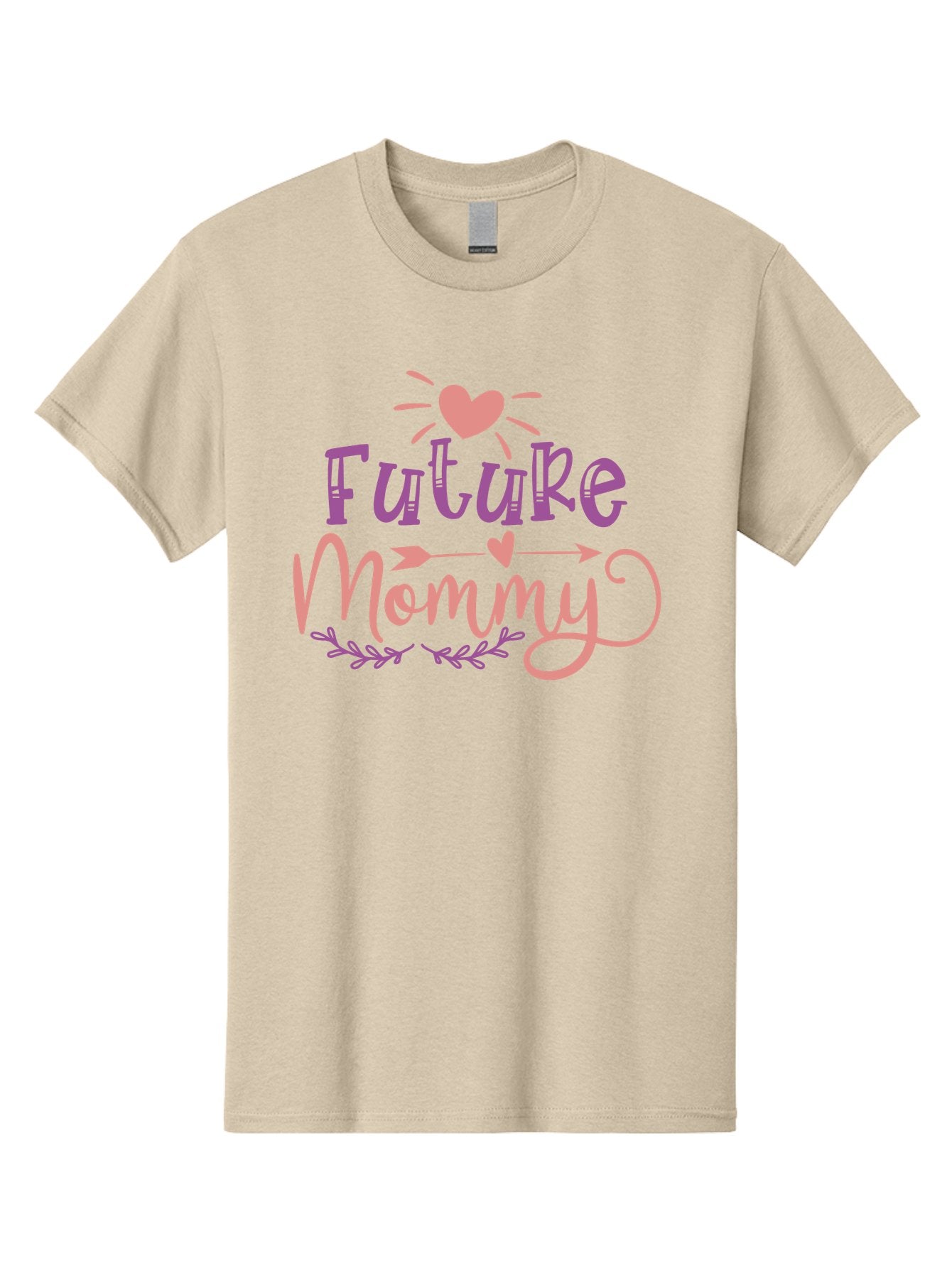Future-Mommy Men'S Graphic Tee, 100% Cotton, Comfortable Casual Summer Wear, Machine Washable, Future Mommy, Pregnancy Announcement, Baby On Board, New Mom, Heart Design, Arrow Symbol, Floral Wreath, Motherhood, Parenting Journey, Love, Aad403 4