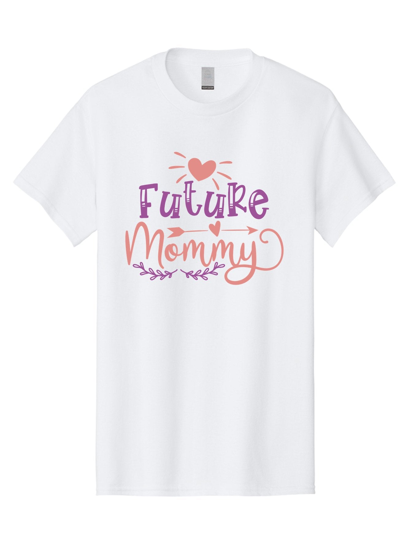Future-Mommy Men'S Graphic Tee, 100% Cotton, Comfortable Casual Summer Wear, Machine Washable, Future Mommy, Pregnancy Announcement, Baby On Board, New Mom, Heart Design, Arrow Symbol, Floral Wreath, Motherhood, Parenting Journey, Love, Aad403 12