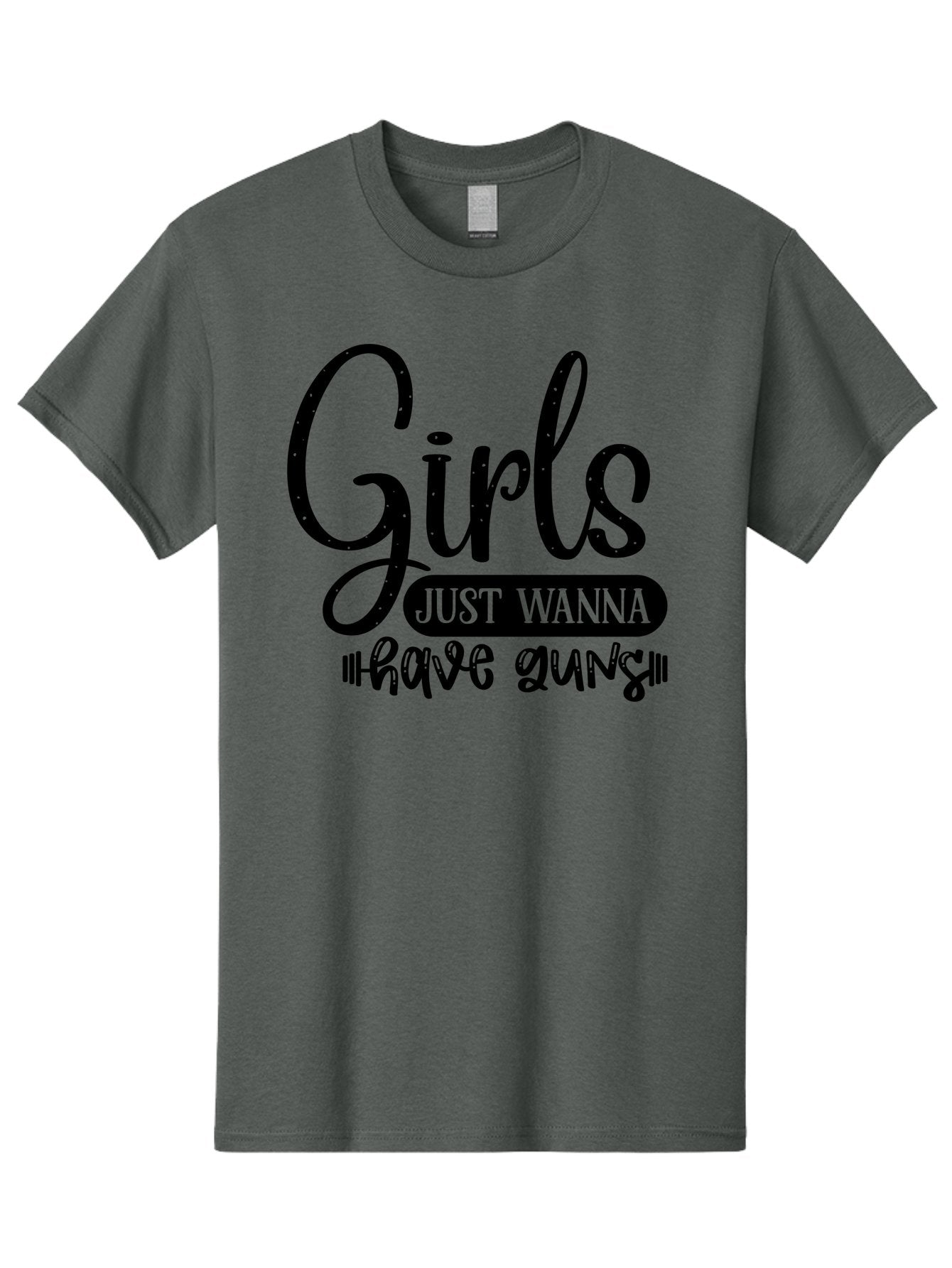 Girls-Just-Wanna-Have-Guns Men'S Graphic Tee, 100% Cotton, Comfortable Casual Summer Wear, Machine Washable, Funny Quote, Sassy Saying, Girls Just Wanna Have Guns, Gun Culture, Female Empowerment, Humorous Phrase, Quirky Design, Women'S Rights Aad404 4