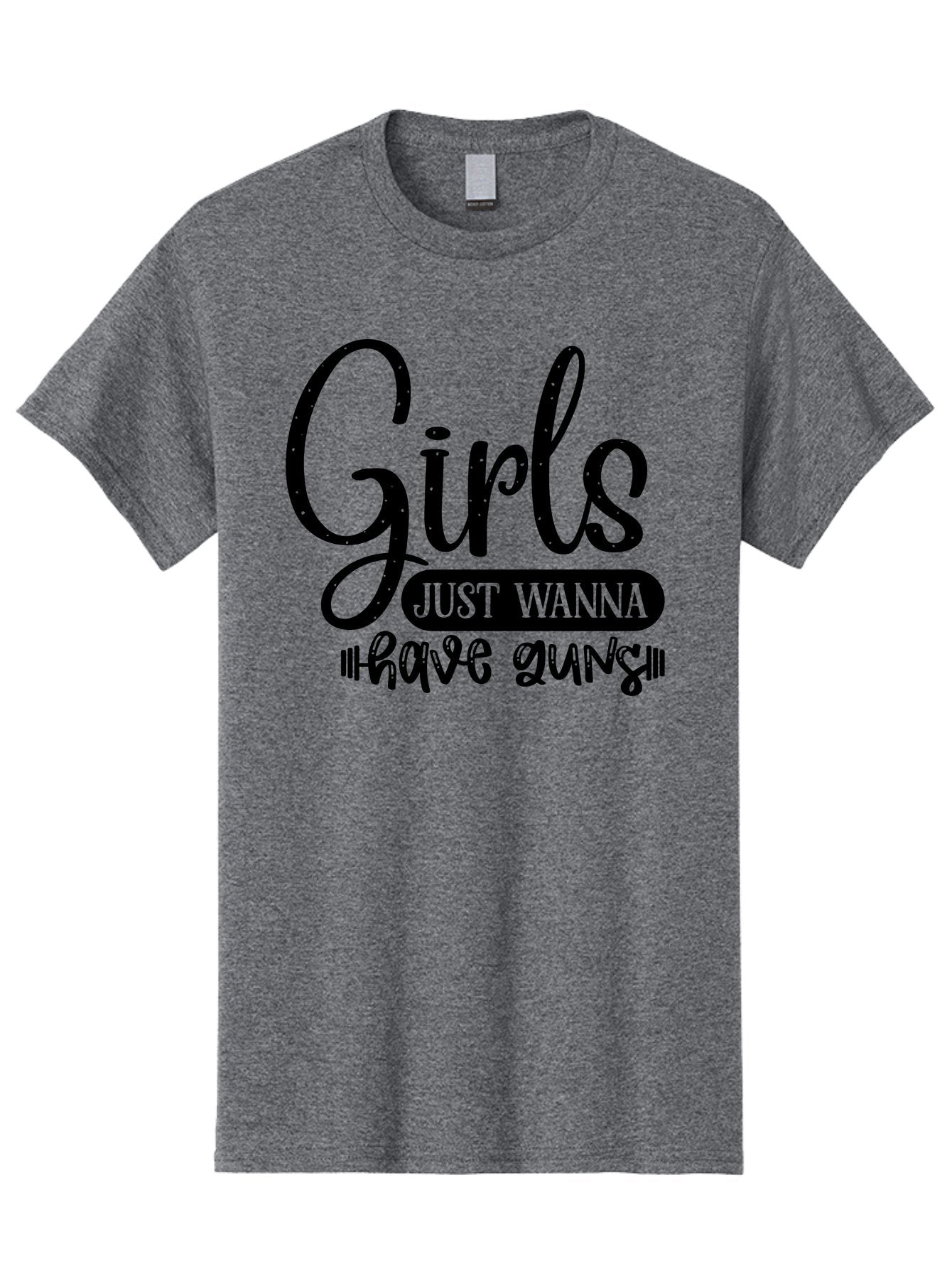 Girls-Just-Wanna-Have-Guns Men'S Graphic Tee, 100% Cotton, Comfortable Casual Summer Wear, Machine Washable, Funny Quote, Sassy Saying, Girls Just Wanna Have Guns, Gun Culture, Female Empowerment, Humorous Phrase, Quirky Design, Women'S Rights Aad404
