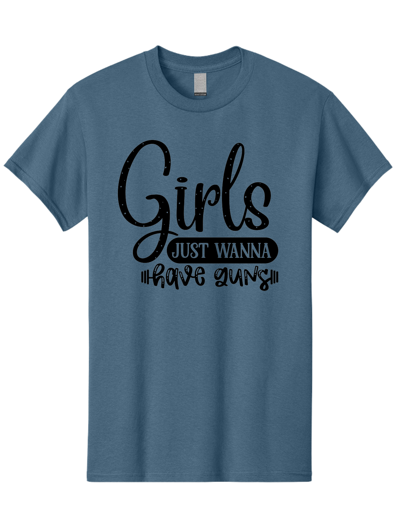 Girls-Just-Wanna-Have-Guns Men'S Graphic Tee, 100% Cotton, Comfortable Casual Summer Wear, Machine Washable, Funny Quote, Sassy Saying, Girls Just Wanna Have Guns, Gun Culture, Female Empowerment, Humorous Phrase, Quirky Design, Women'S Rights Aad404