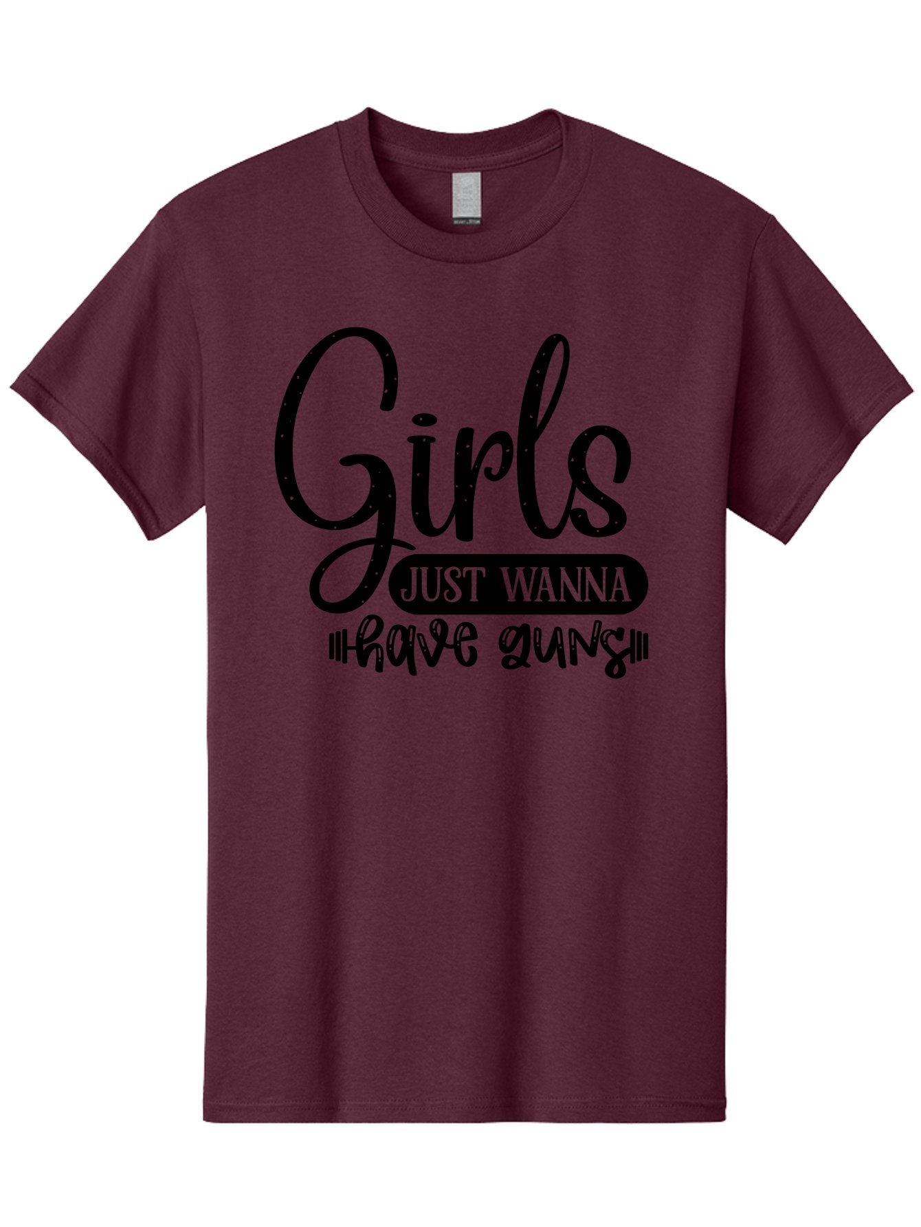 Girls-Just-Wanna-Have-Guns Men'S Graphic Tee, 100% Cotton, Comfortable Casual Summer Wear, Machine Washable, Funny Quote, Sassy Saying, Girls Just Wanna Have Guns, Gun Culture, Female Empowerment, Humorous Phrase, Quirky Design, Women'S Rights Aad404 3