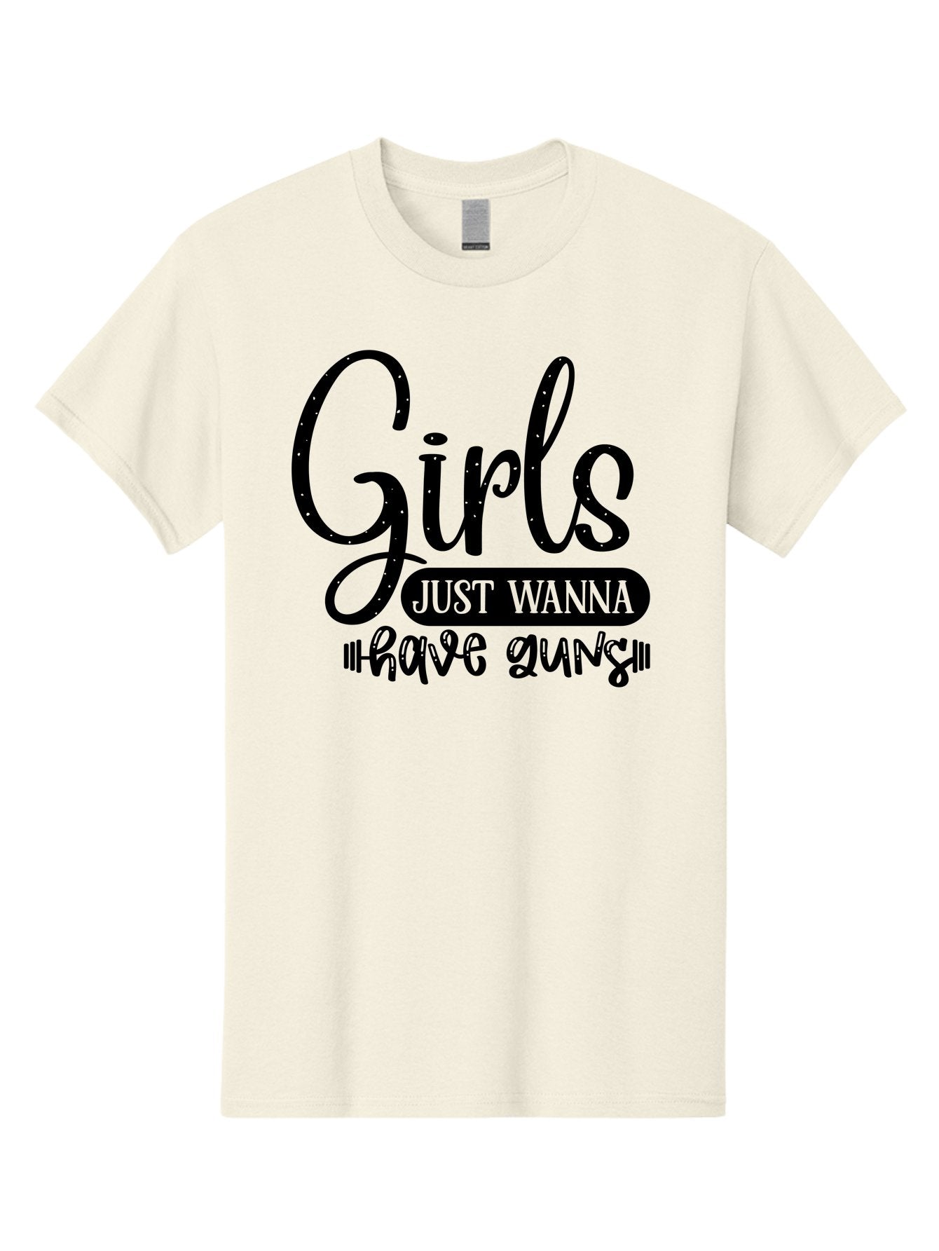 Girls-Just-Wanna-Have-Guns Men'S Graphic Tee, 100% Cotton, Comfortable Casual Summer Wear, Machine Washable, Funny Quote, Sassy Saying, Girls Just Wanna Have Guns, Gun Culture, Female Empowerment, Humorous Phrase, Quirky Design, Women'S Rights Aad404 13