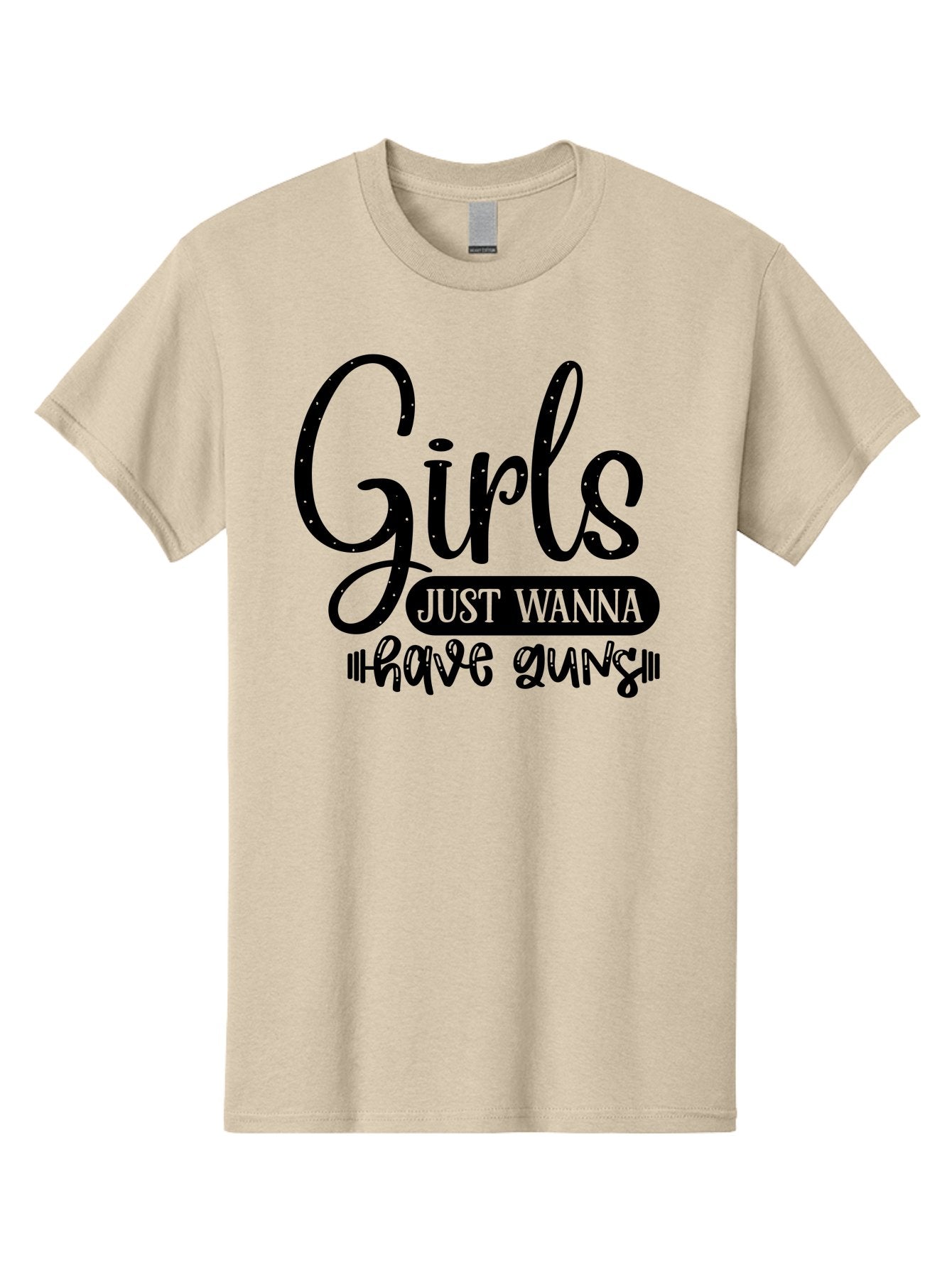 Girls-Just-Wanna-Have-Guns Men'S Graphic Tee, 100% Cotton, Comfortable Casual Summer Wear, Machine Washable, Funny Quote, Sassy Saying, Girls Just Wanna Have Guns, Gun Culture, Female Empowerment, Humorous Phrase, Quirky Design, Women'S Rights Aad404