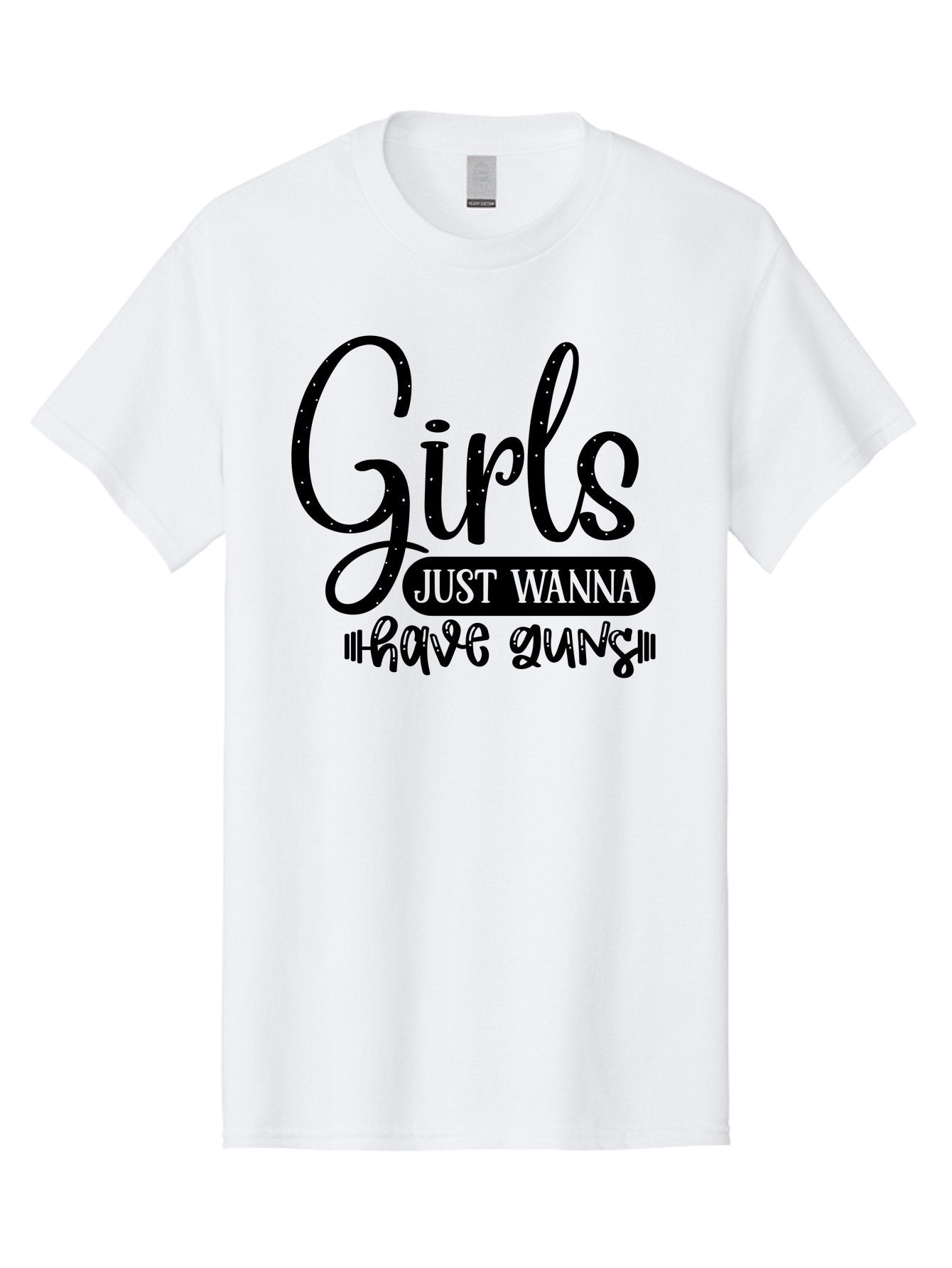 Girls-Just-Wanna-Have-Guns Men'S Graphic Tee, 100% Cotton, Comfortable Casual Summer Wear, Machine Washable, Funny Quote, Sassy Saying, Girls Just Wanna Have Guns, Gun Culture, Female Empowerment, Humorous Phrase, Quirky Design, Women'S Rights Aad404 6