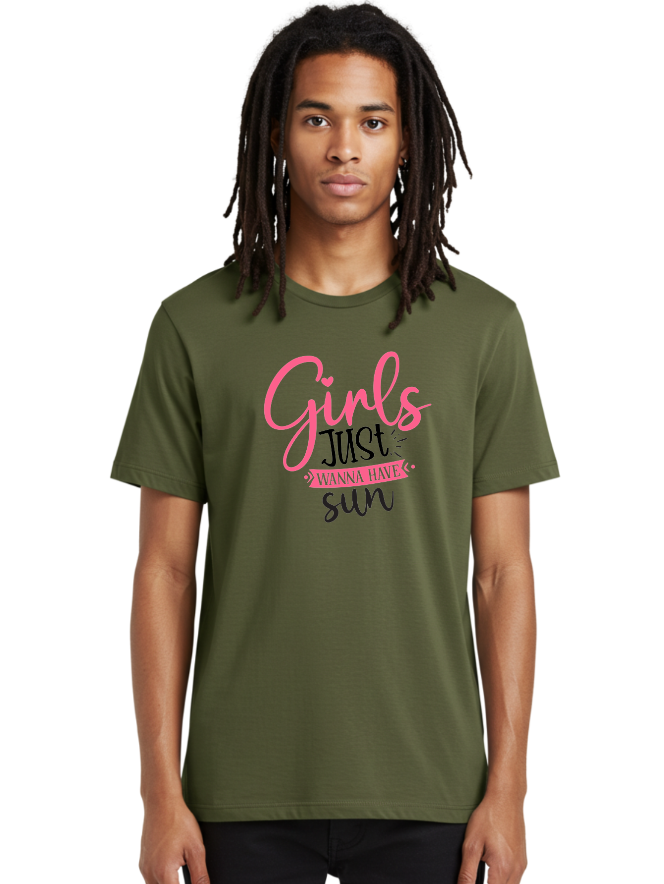 Girls-Just-Wanna-Have-Sun Men'S Graphic Tee, 100% Cotton, Comfortable Casual Summer Wear, Machine Washable, Summer Vibes, Sun Loving Girls, Girls Just Wanna Have Sun, Hand Lettering, Typography Art, Inspirational Quotes, Funny Sayings Aad405 20