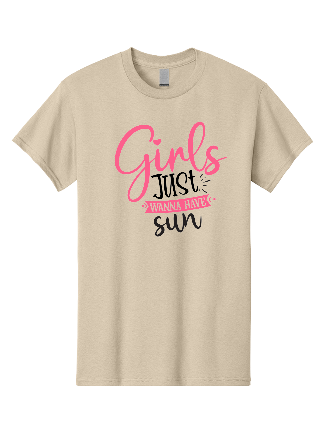Girls-Just-Wanna-Have-Sun Men'S Graphic Tee, 100% Cotton, Comfortable Casual Summer Wear, Machine Washable, Summer Vibes, Sun Loving Girls, Girls Just Wanna Have Sun, Hand Lettering, Typography Art, Inspirational Quotes, Funny Sayings Aad405