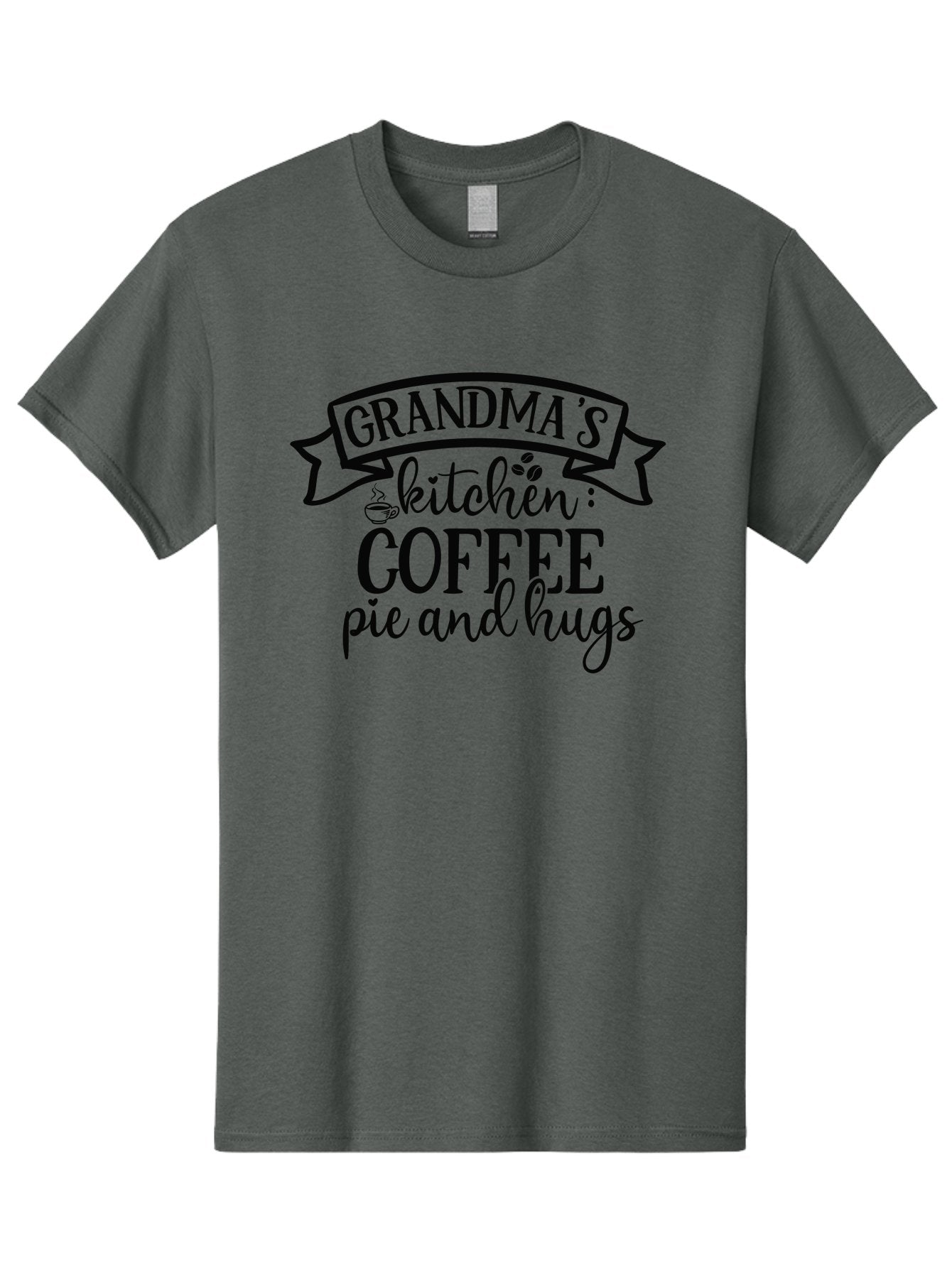 Grandma-S-Kitchen Men'S Graphic Tee, 100% Cotton, Comfortable Casual Summer Wear, Machine Washable, Grandma'S Kitchen, Coffee, Pie, Hugs, Grandmotherly Love, Warm Hospitality, Cozy Atmosphere, Family Traditions, Homemade Treats Aad406 5