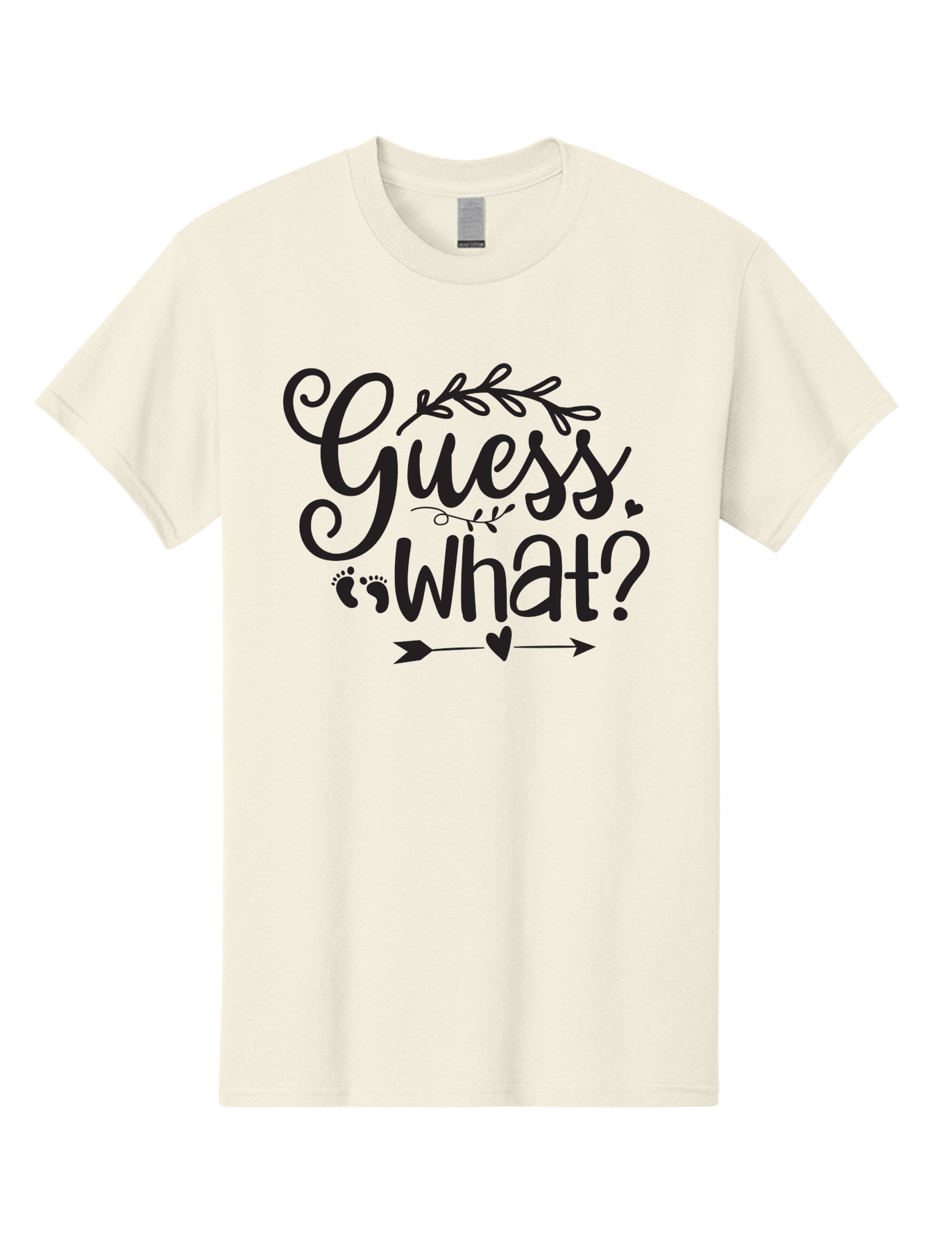 Guess-What Men'S Graphic Tee, 100% Cotton, Comfortable Casual Summer Wear, Machine Washable, Baby Announcement, Pregnancy Reveal, Baby Shower Invitation, New Arrival, Baby Feet, Arrow Design, Floral Wreath, Heart Symbol, Question Mark, Aad408 29
