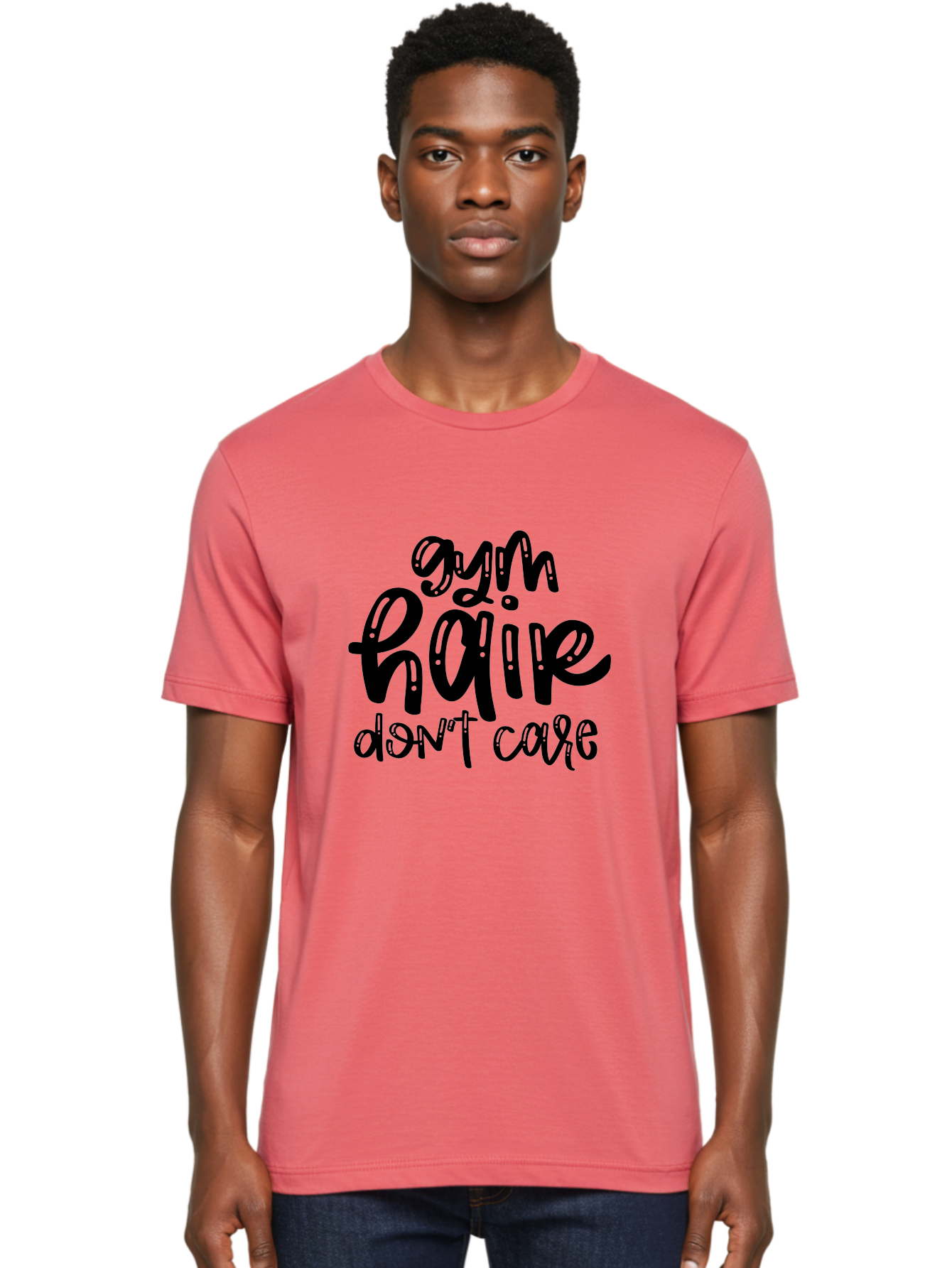 Gym-Hair-Don-T-Care Men'S Graphic Tee, 100% Cotton, Comfortable Casual Summer Wear, Machine Washable, Gym Hair Don’T Care, Fitness Motivation, Workout Inspiration, Funny Quotes, Fitness Humor, Motivational Quotes, Gym Culture Aad409 16