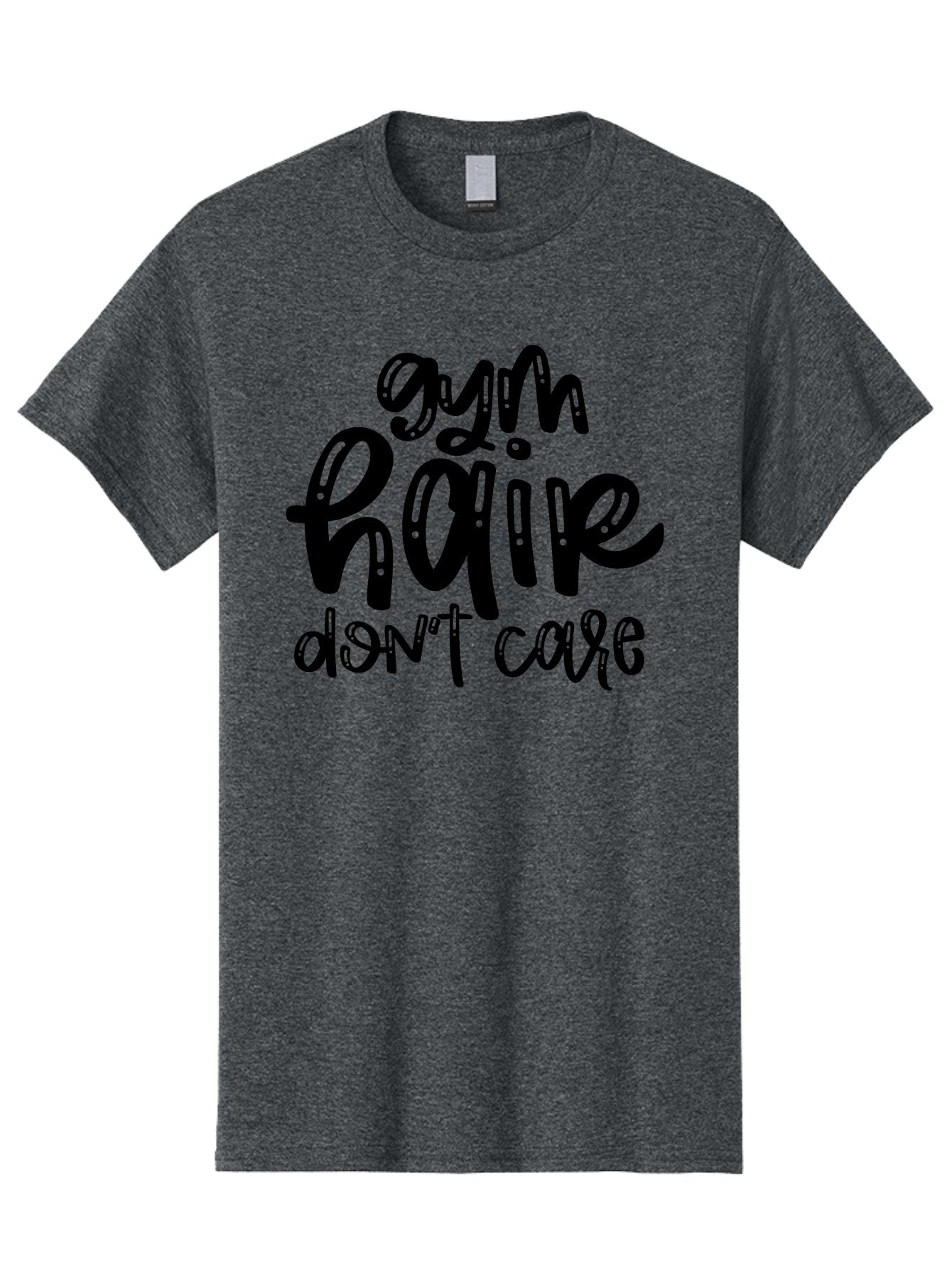 Gym-Hair-Don-T-Care Men'S Graphic Tee, 100% Cotton, Comfortable Casual Summer Wear, Machine Washable, Gym Hair Don’T Care, Fitness Motivation, Workout Inspiration, Funny Quotes, Fitness Humor, Motivational Quotes, Gym Culture Aad409