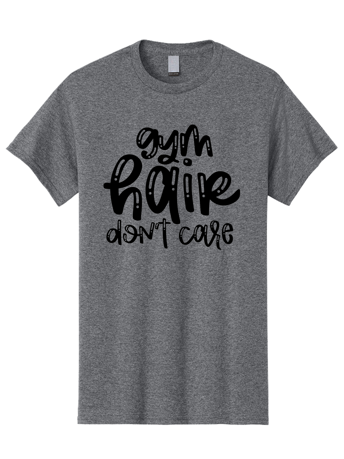 Gym-Hair-Don-T-Care Men'S Graphic Tee, 100% Cotton, Comfortable Casual Summer Wear, Machine Washable, Gym Hair Don’T Care, Fitness Motivation, Workout Inspiration, Funny Quotes, Fitness Humor, Motivational Quotes, Gym Culture Aad409