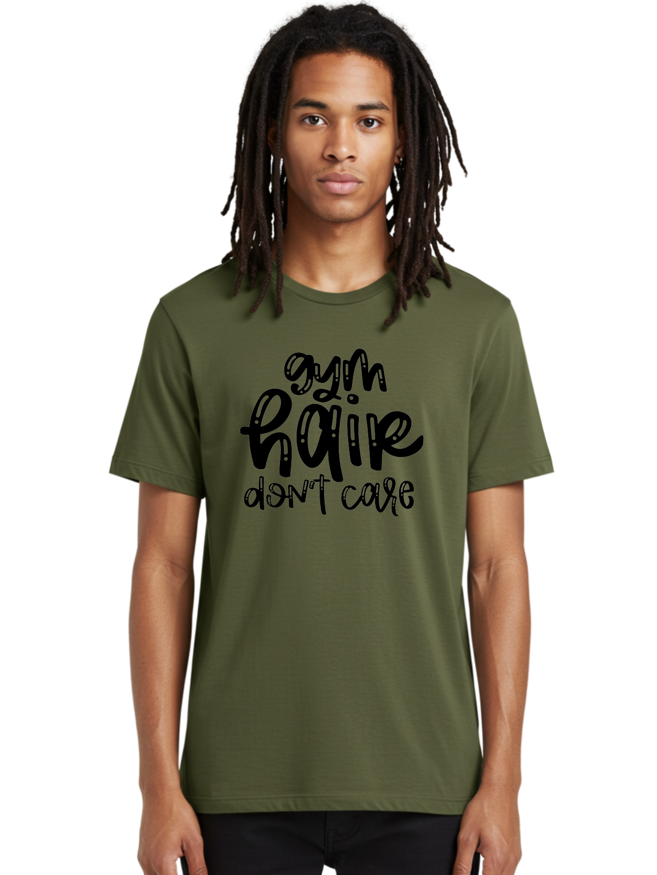 Gym-Hair-Don-T-Care Men'S Graphic Tee, 100% Cotton, Comfortable Casual Summer Wear, Machine Washable, Gym Hair Don’T Care, Fitness Motivation, Workout Inspiration, Funny Quotes, Fitness Humor, Motivational Quotes, Gym Culture Aad409 28