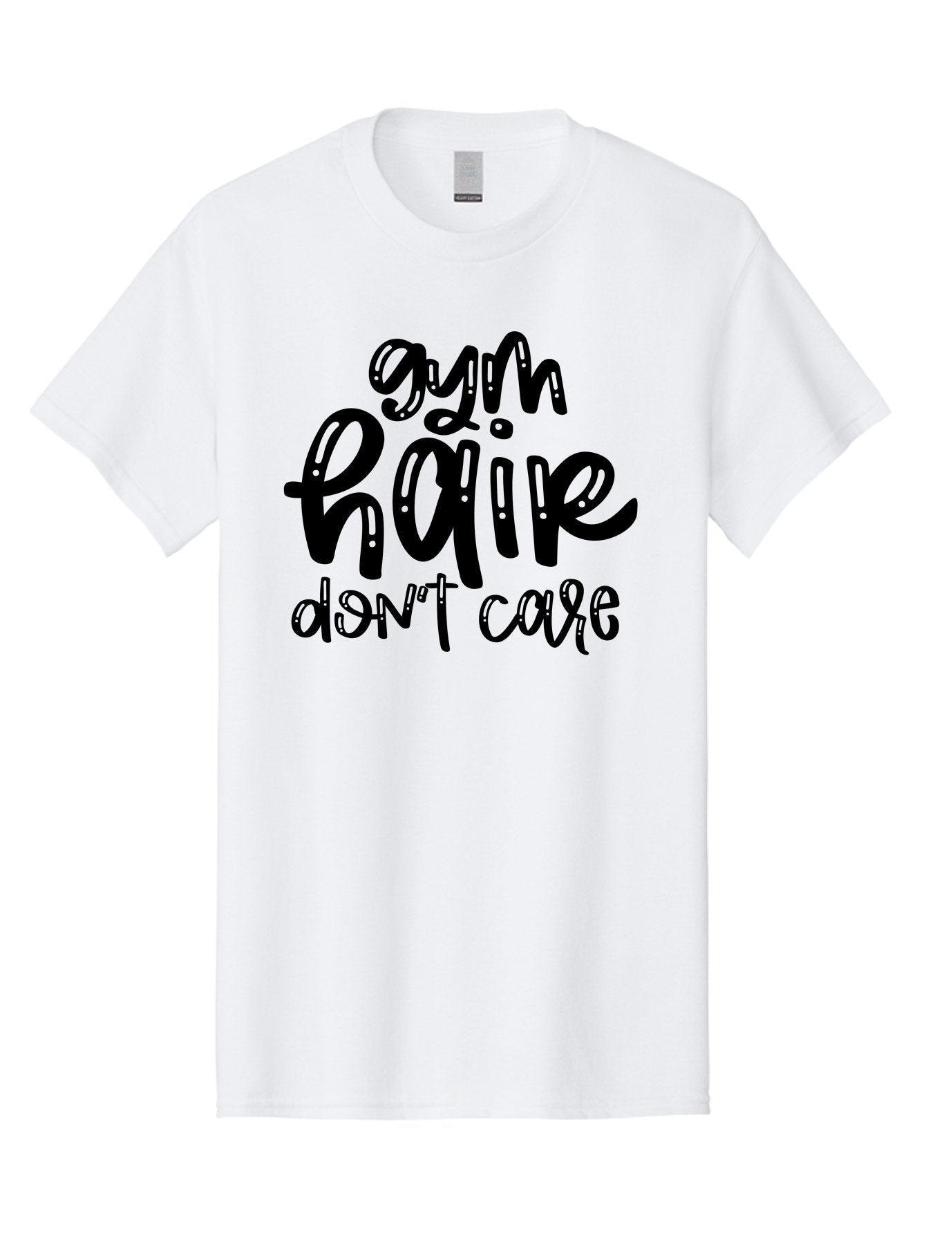 Gym-Hair-Don-T-Care Men'S Graphic Tee, 100% Cotton, Comfortable Casual Summer Wear, Machine Washable, Gym Hair Don’T Care, Fitness Motivation, Workout Inspiration, Funny Quotes, Fitness Humor, Motivational Quotes, Gym Culture Aad409 9