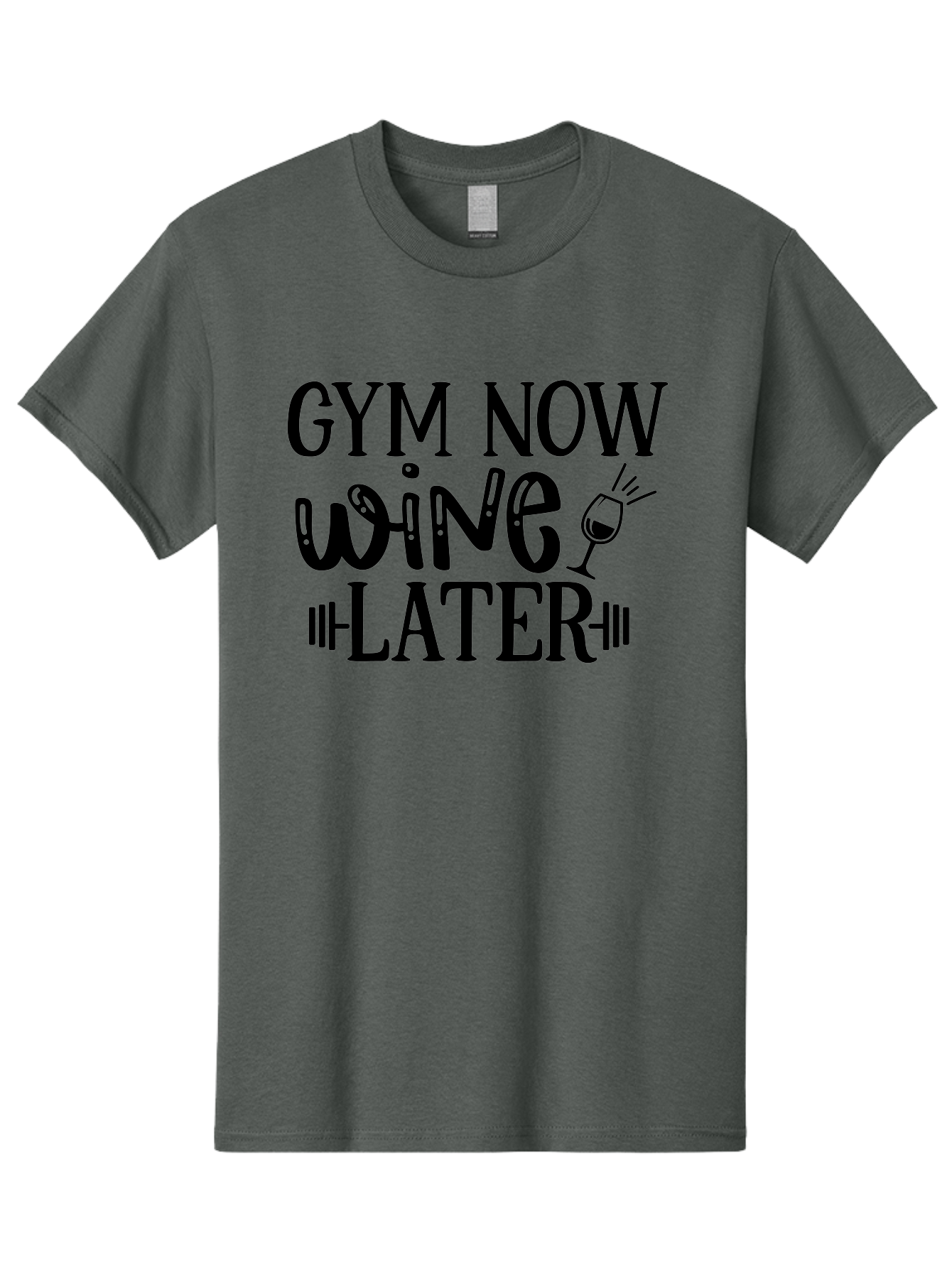 Gym-Now-Wine-Later Men'S Graphic Tee, 100% Cotton, Comfortable Casual Summer Wear, Machine Washable, Gym Motivation, Fitness Quote, Workout Inspiration, Wine Humor, Gym Now Wine Later, Fitness And Wine, Motivational Quote, Funny Gym Quote, Aad410 17