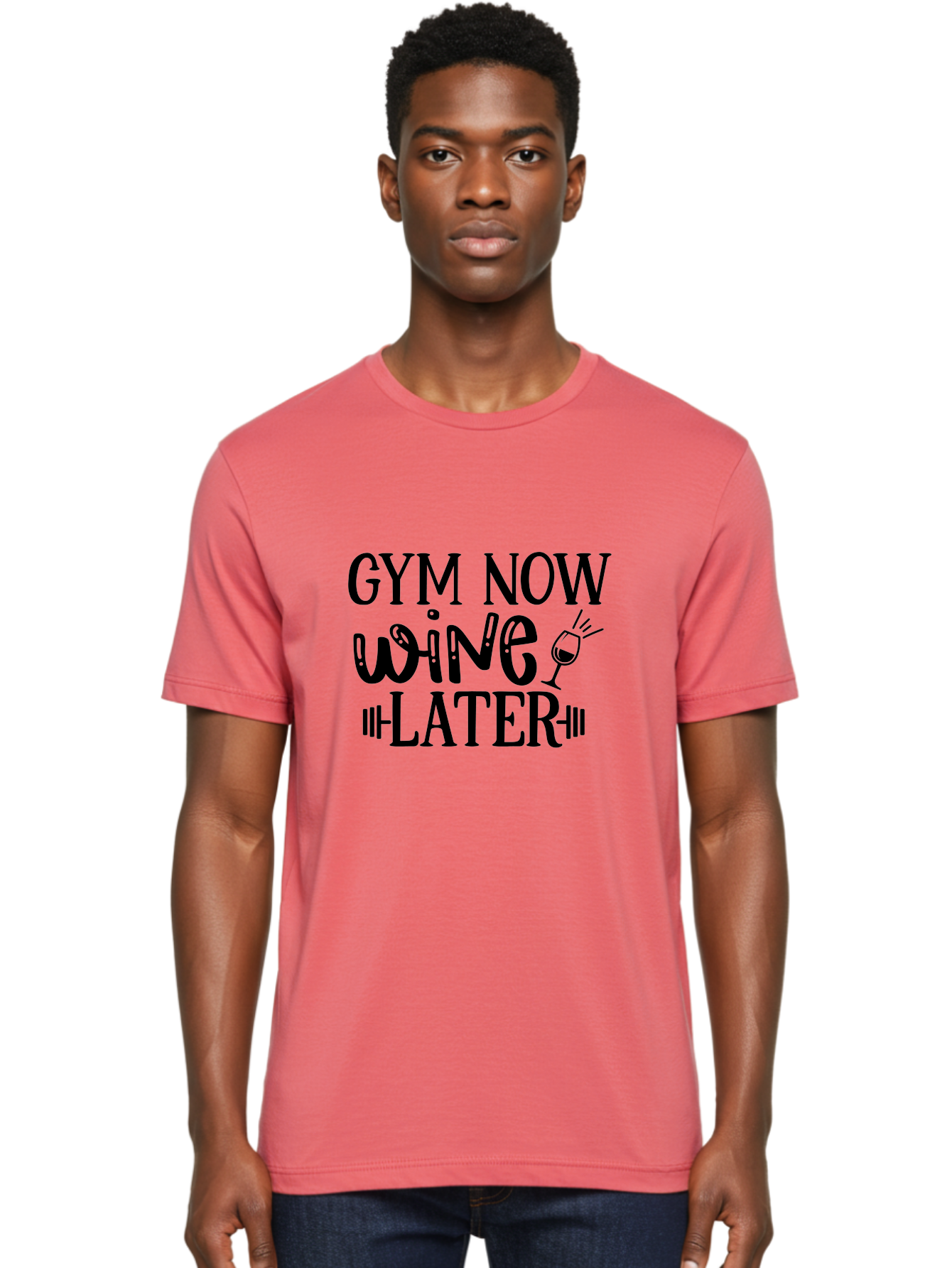 Gym-Now-Wine-Later Men'S Graphic Tee, 100% Cotton, Comfortable Casual Summer Wear, Machine Washable, Gym Motivation, Fitness Quote, Workout Inspiration, Wine Humor, Gym Now Wine Later, Fitness And Wine, Motivational Quote, Funny Gym Quote, Aad410 30