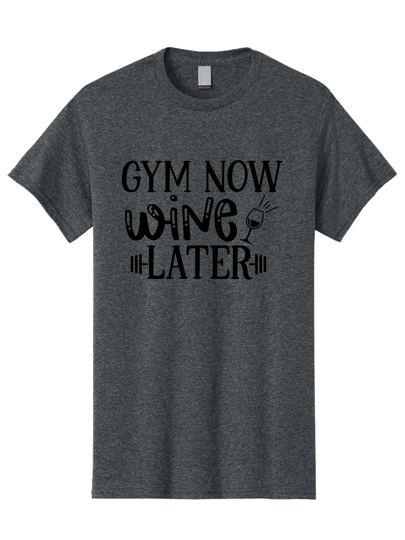 Gym-Now-Wine-Later Men'S Graphic Tee, 100% Cotton, Comfortable Casual Summer Wear, Machine Washable, Gym Motivation, Fitness Quote, Workout Inspiration, Wine Humor, Gym Now Wine Later, Fitness And Wine, Motivational Quote, Funny Gym Quote, Aad410 9